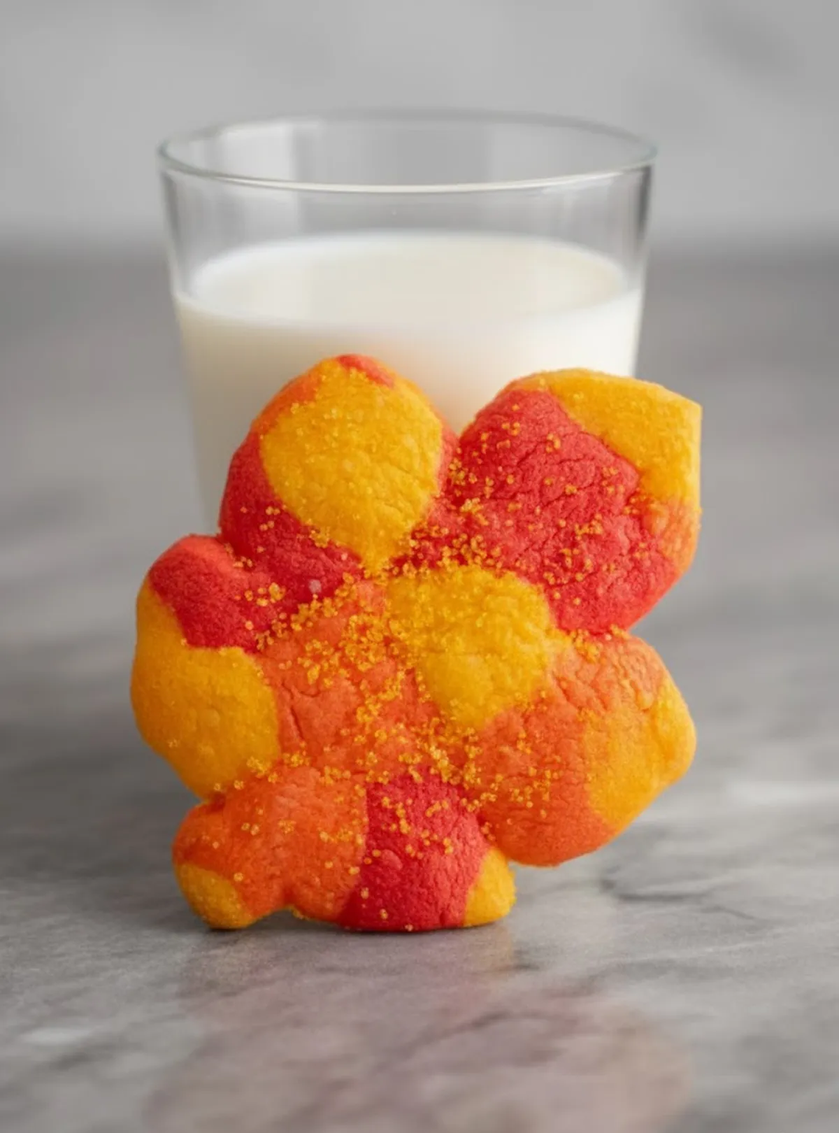 leaf cookie with milk