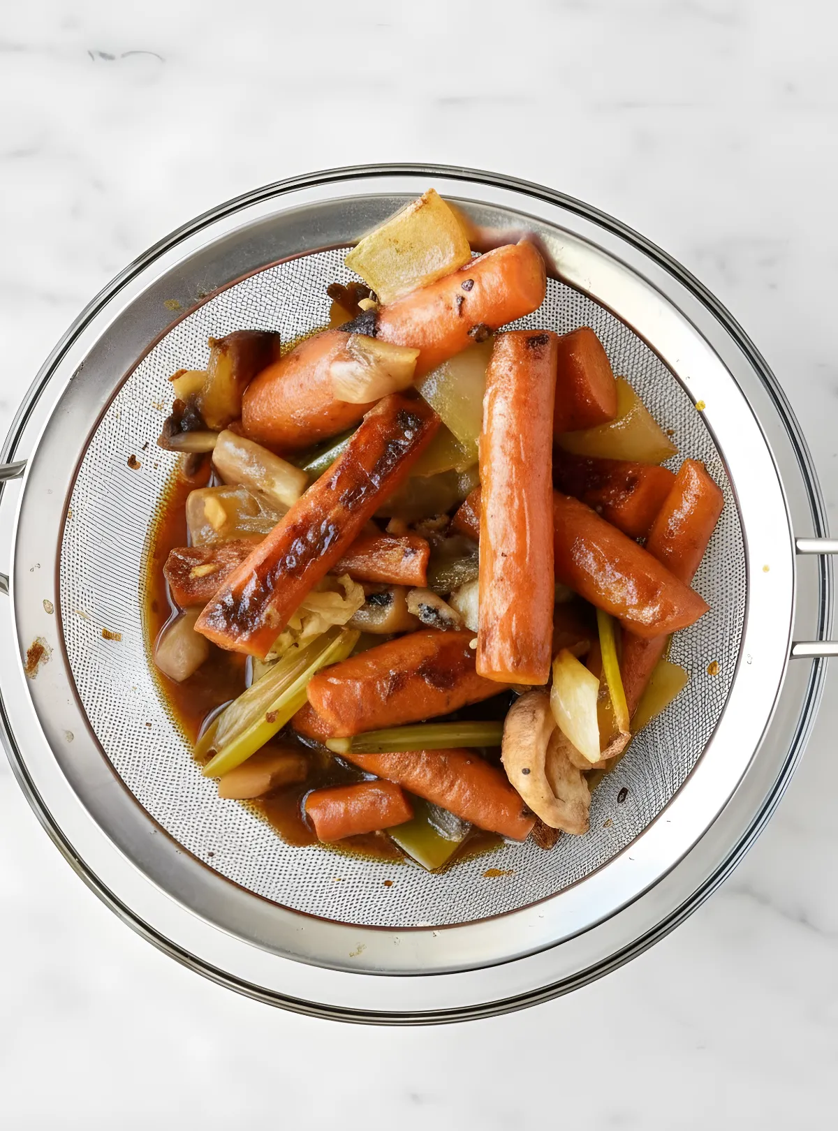 roasted vegetables strainer