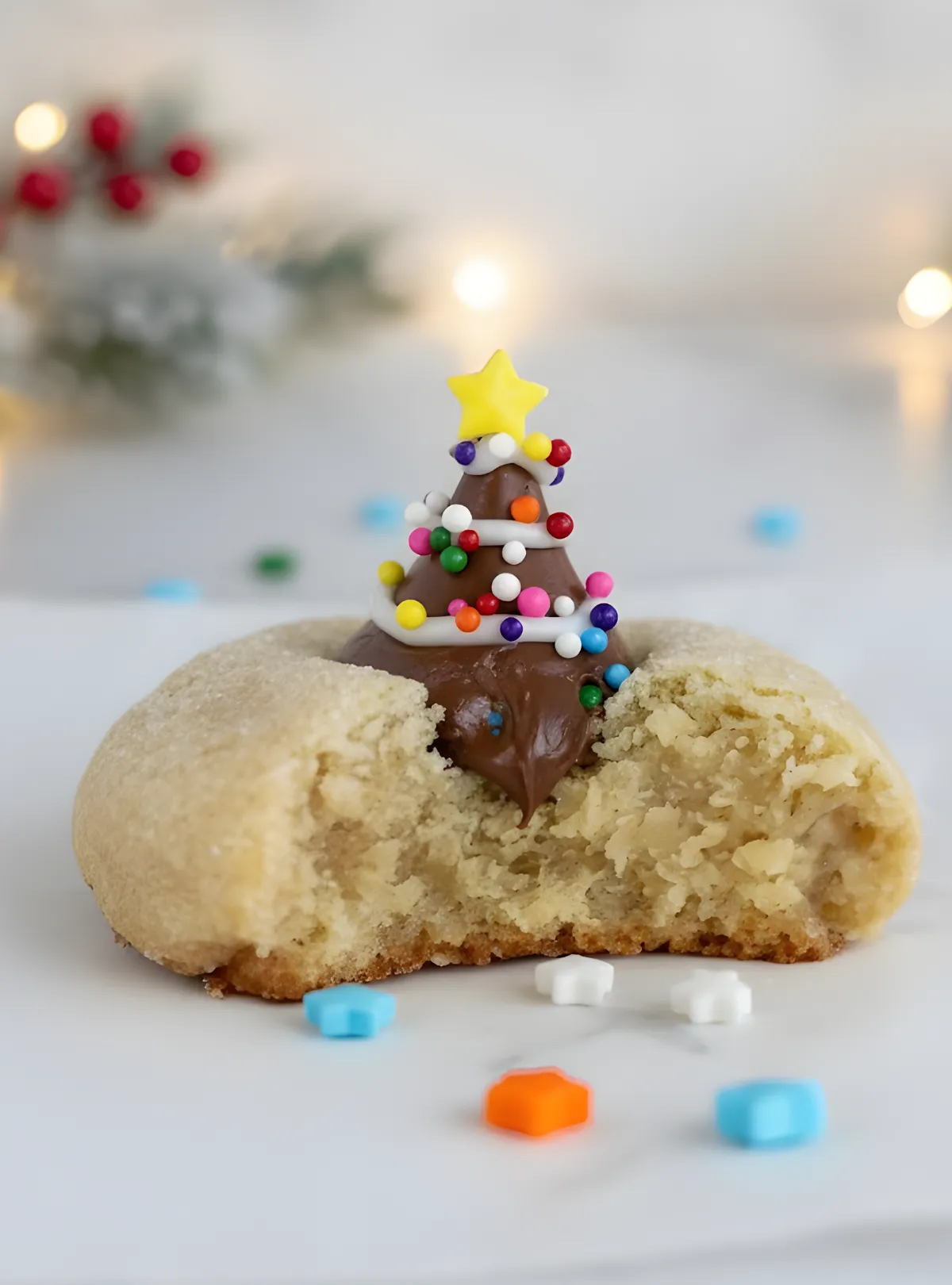 Bitten Christmas blossom cookie