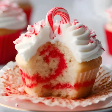 Candy cane cupcake bite
