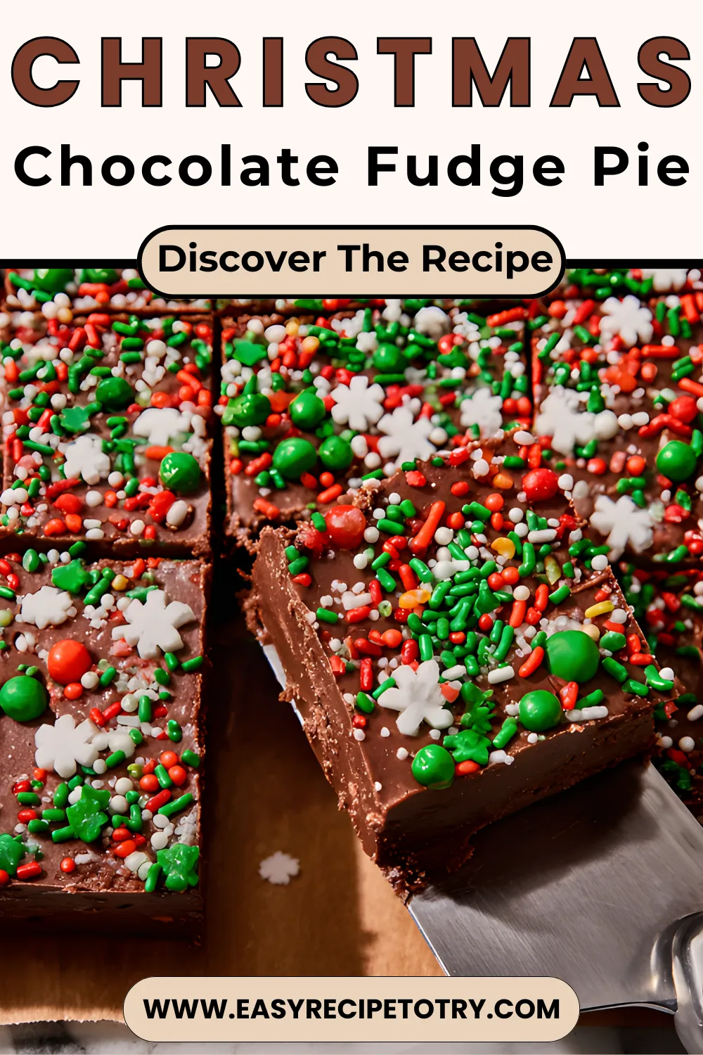 Christmas Chocolate Fudge Pie