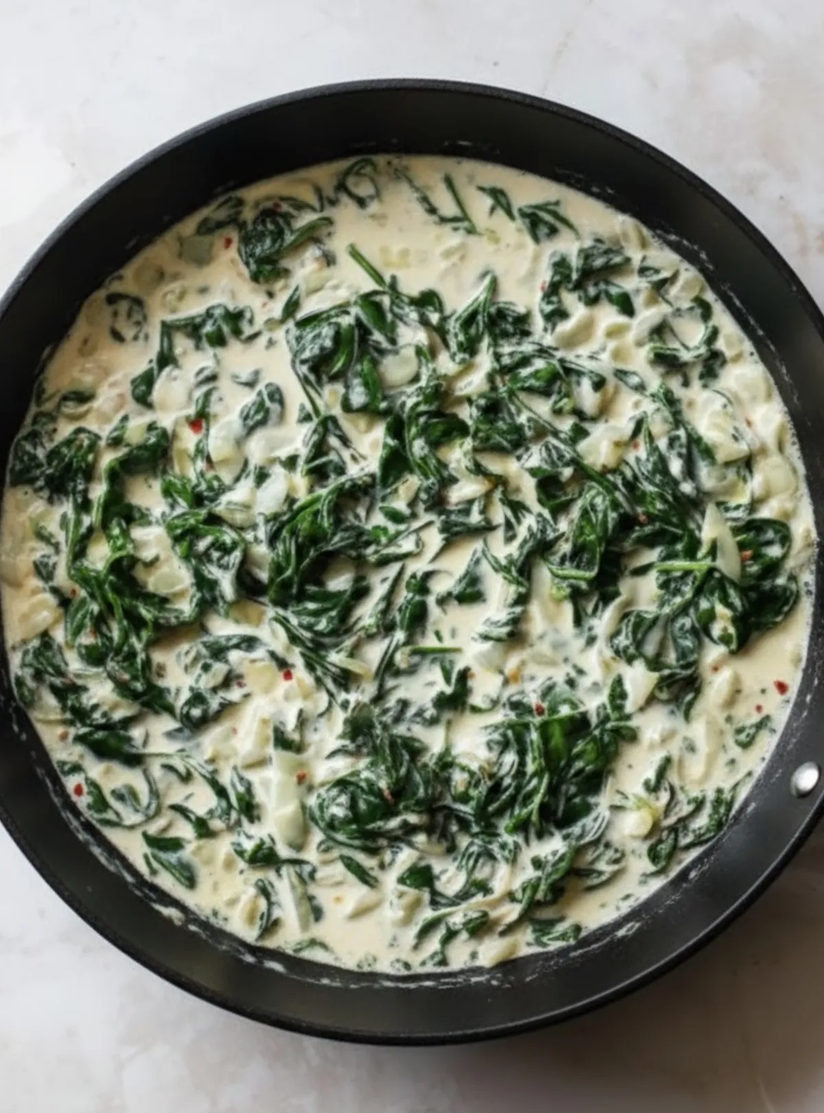 Creamy spinach pan