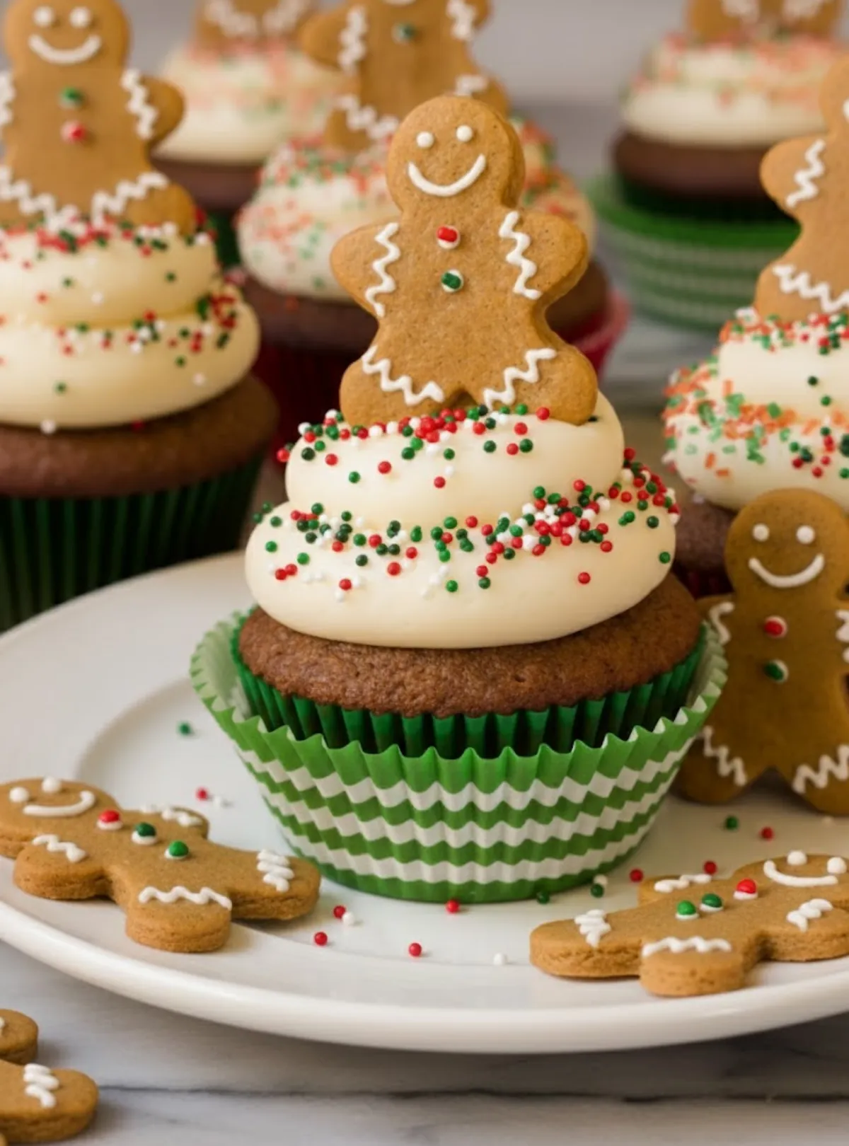 Festive gingerbread cupcake