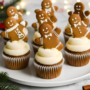 Gingerbread cupcakes cut