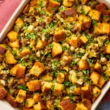 Golden sausage stuffing