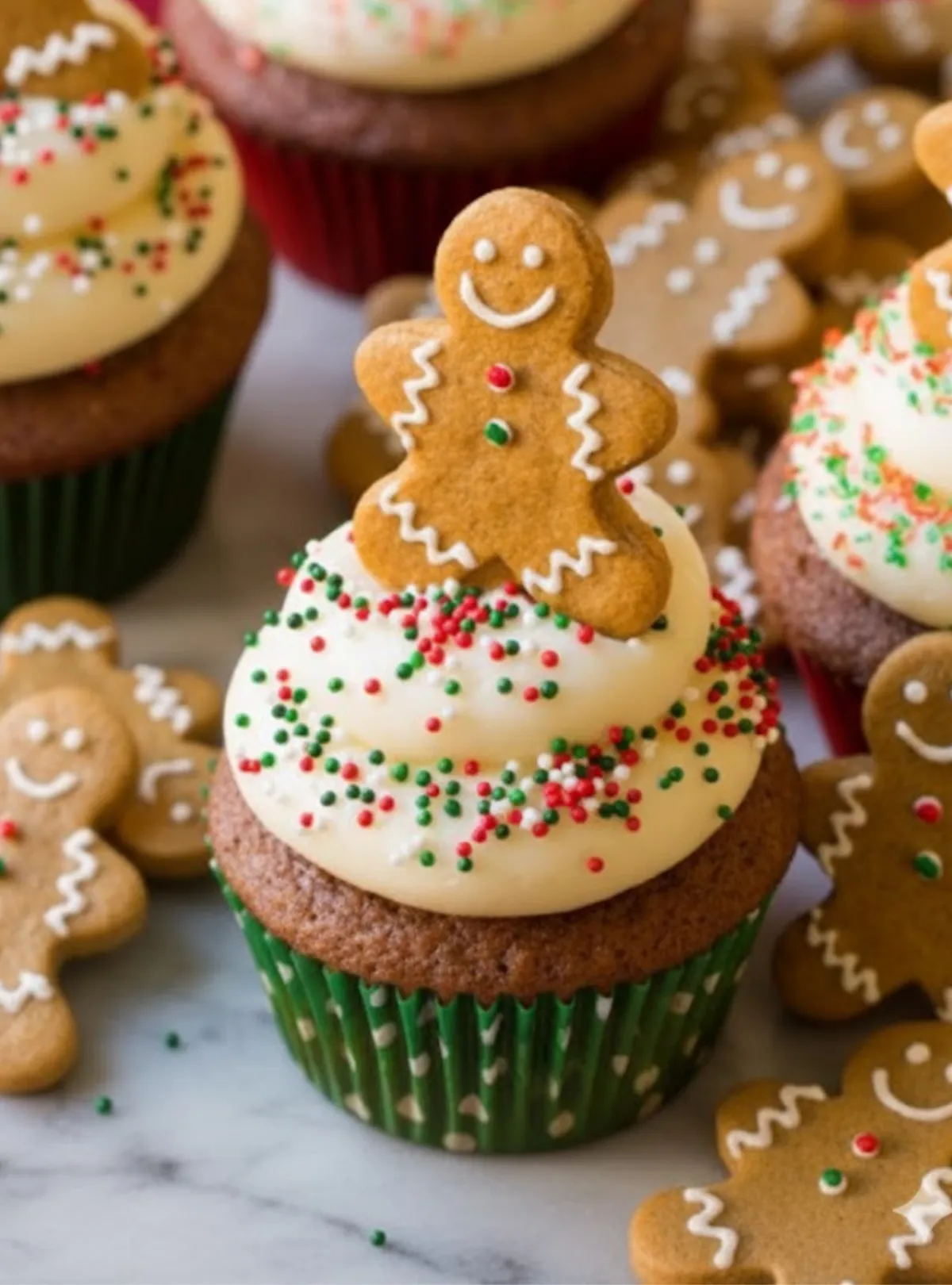 Holiday cupcake closeup