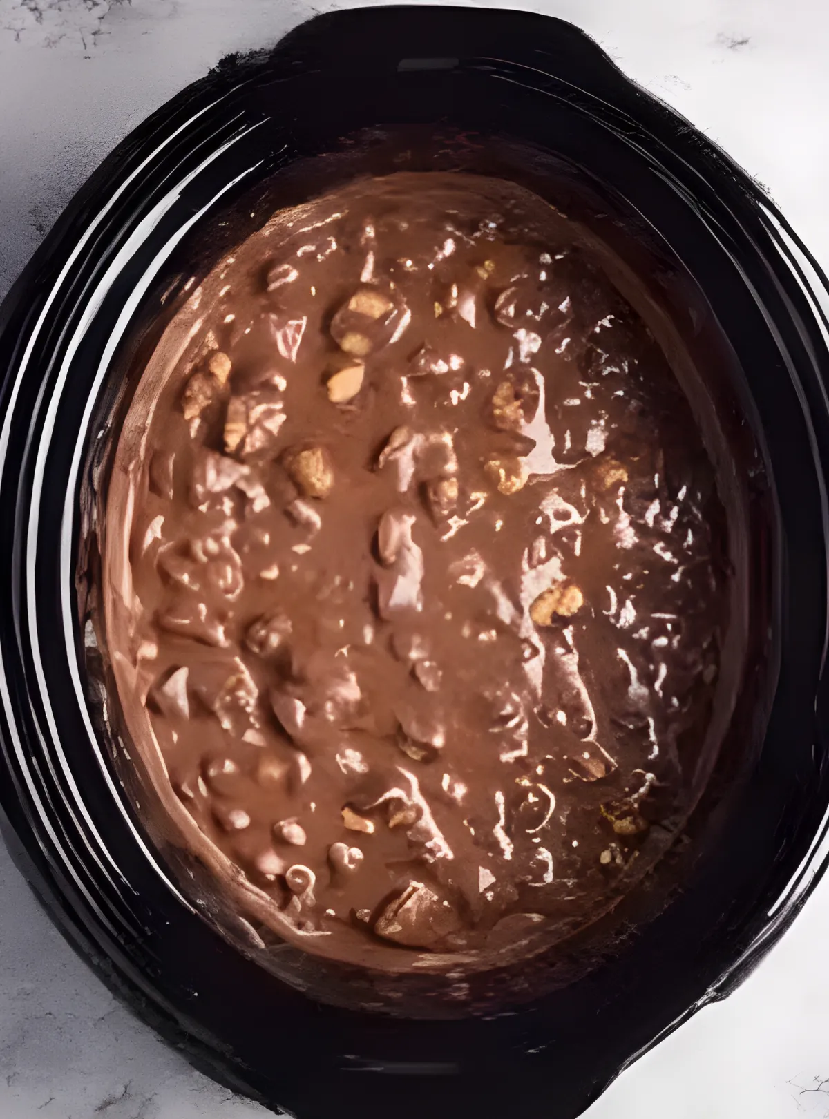 Melted chocolate peanuts