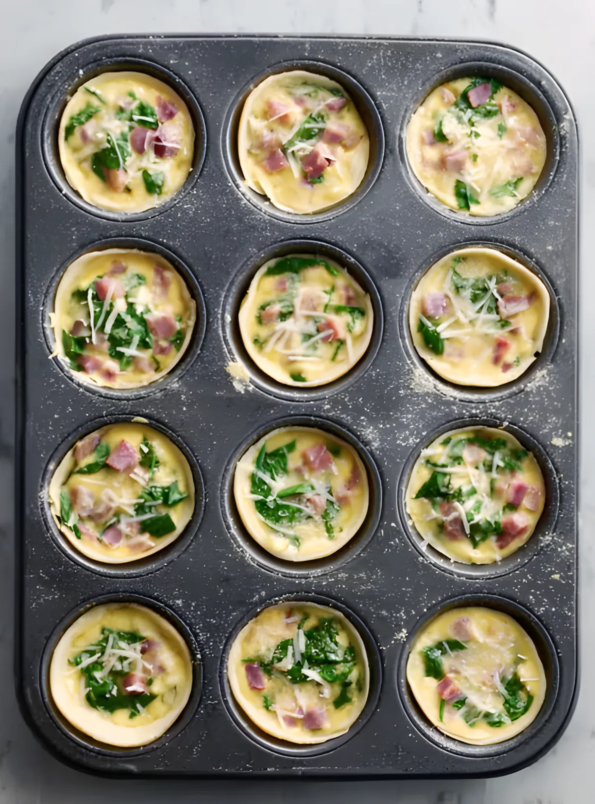 Muffin tin quiche batter