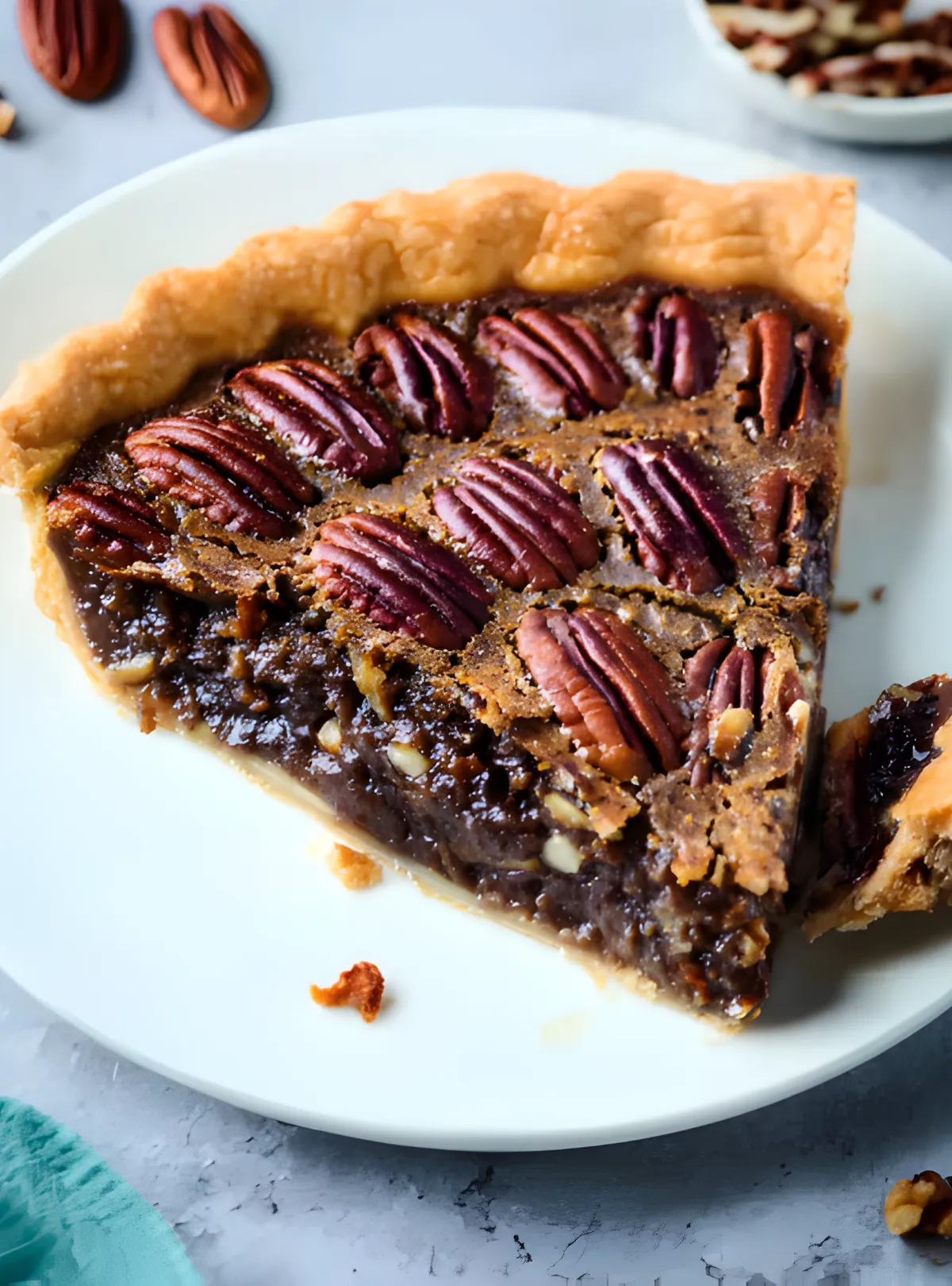 Pecan pie slice