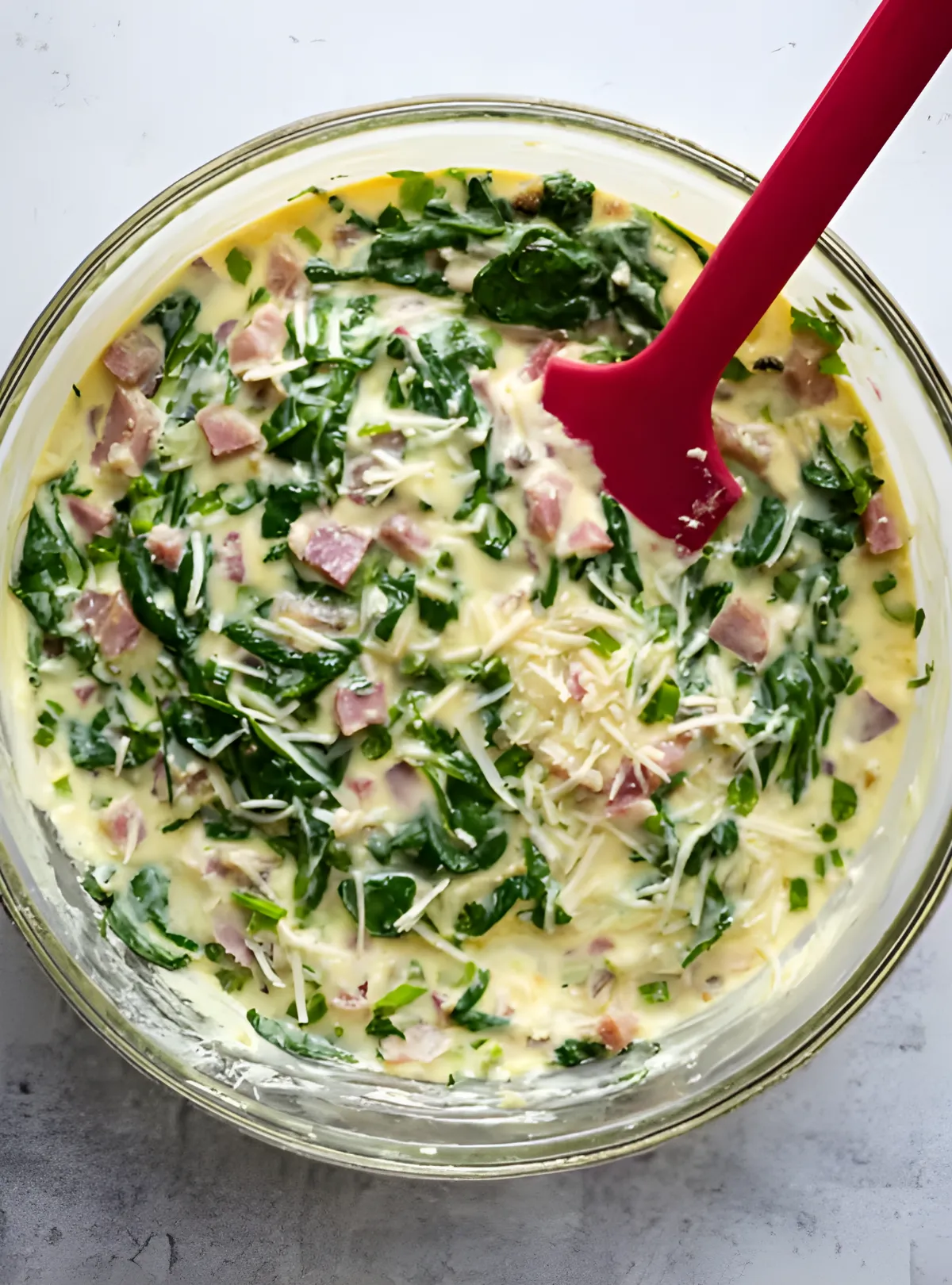 Quiche filling bowl mix