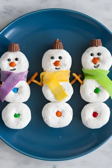 Snowman donut treats
