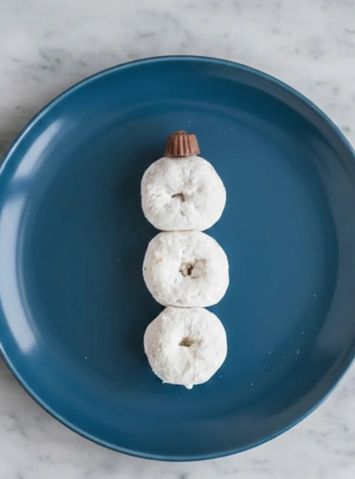 Stacked donut snowman