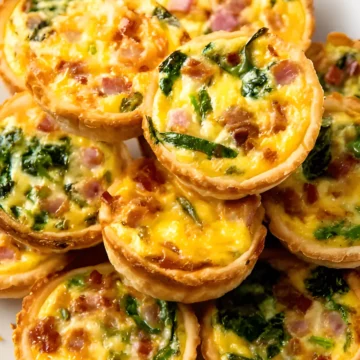 Stacked mini quiches