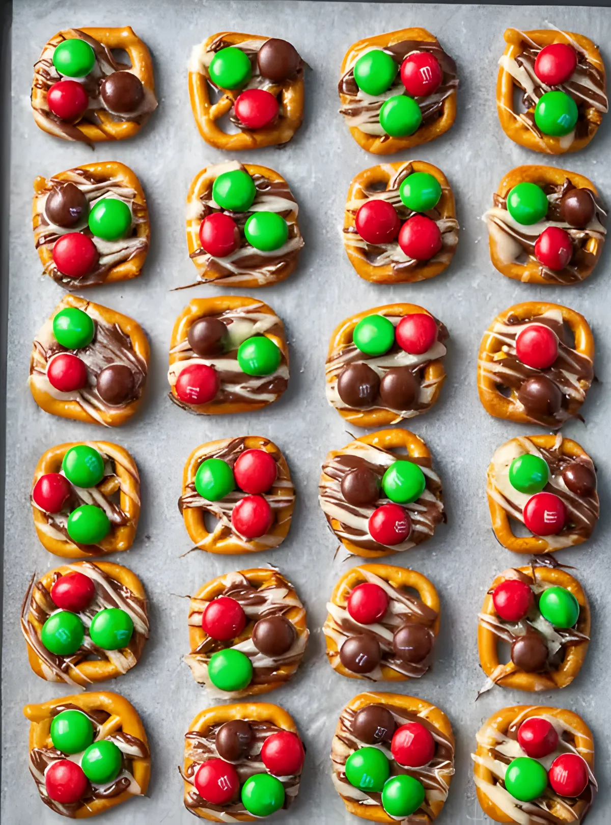 finished pretzel hugs tray