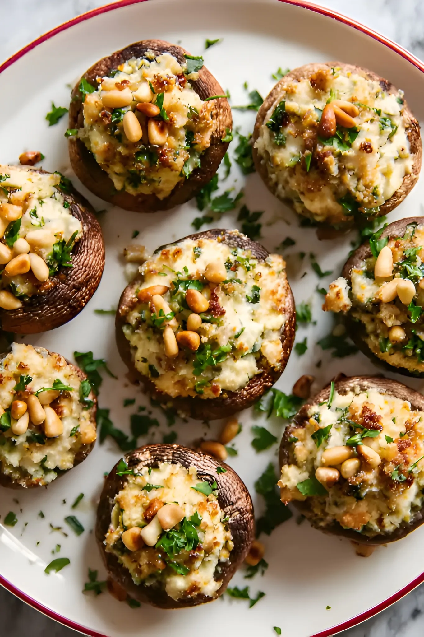 herb pine nut mushrooms