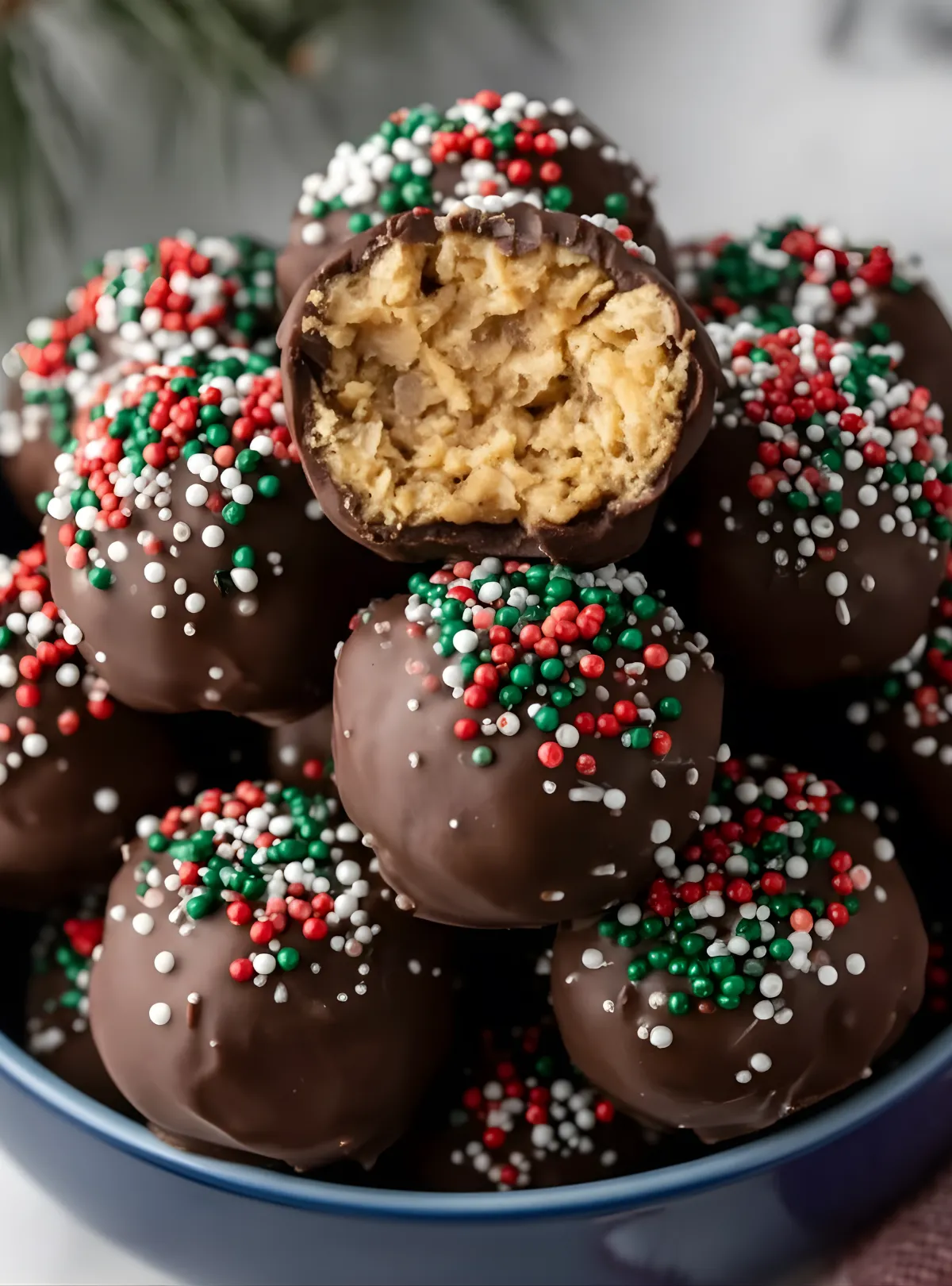 holiday chocolate peanut truffles