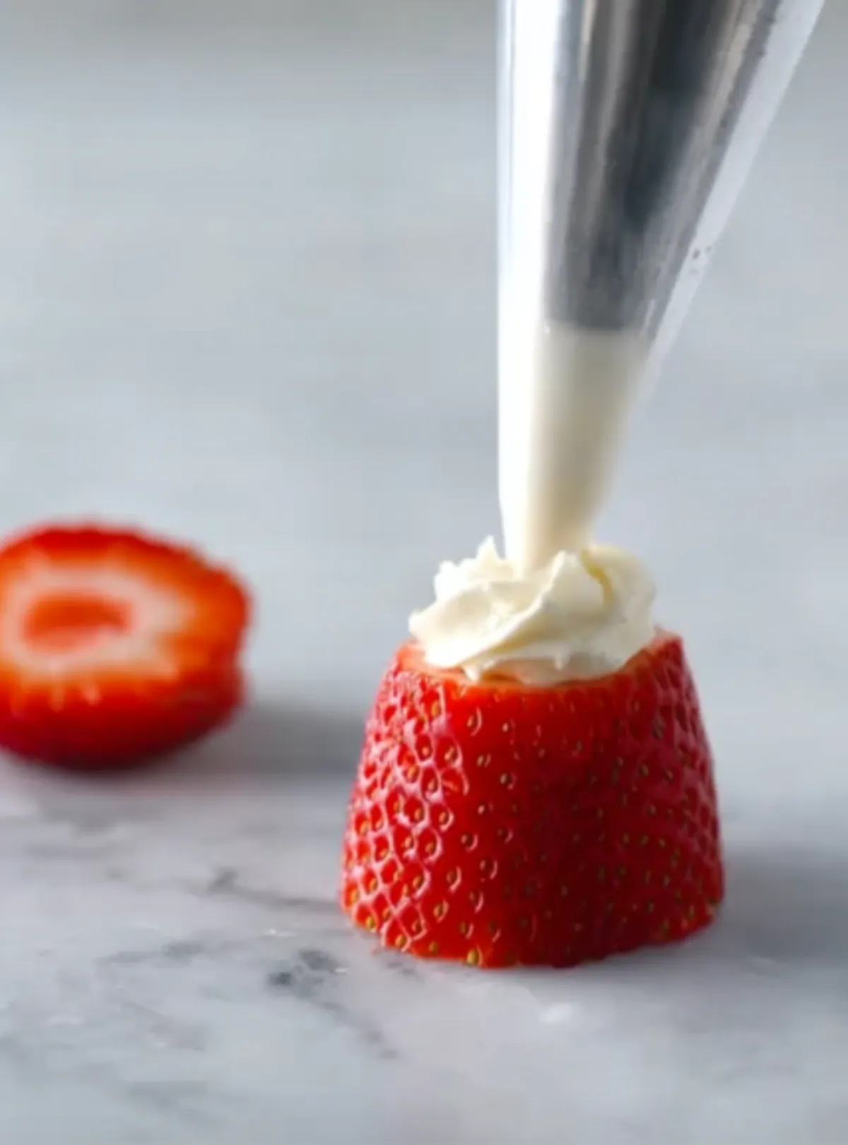 piping frosting strawberry