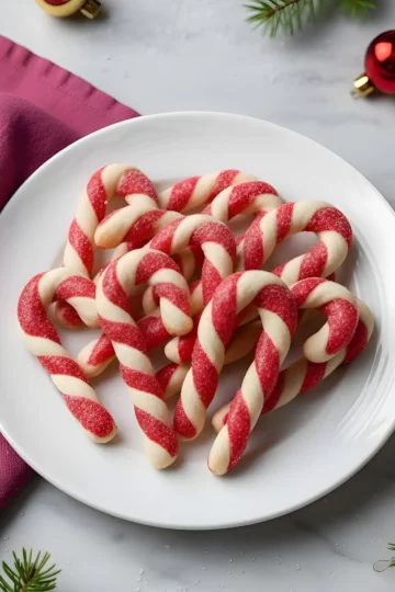 plate of candy canes