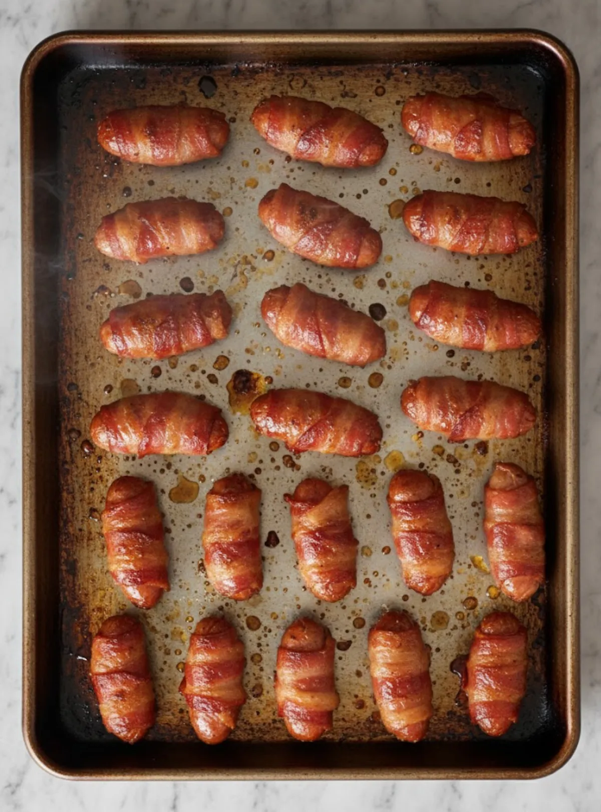 roasted bacon sausages