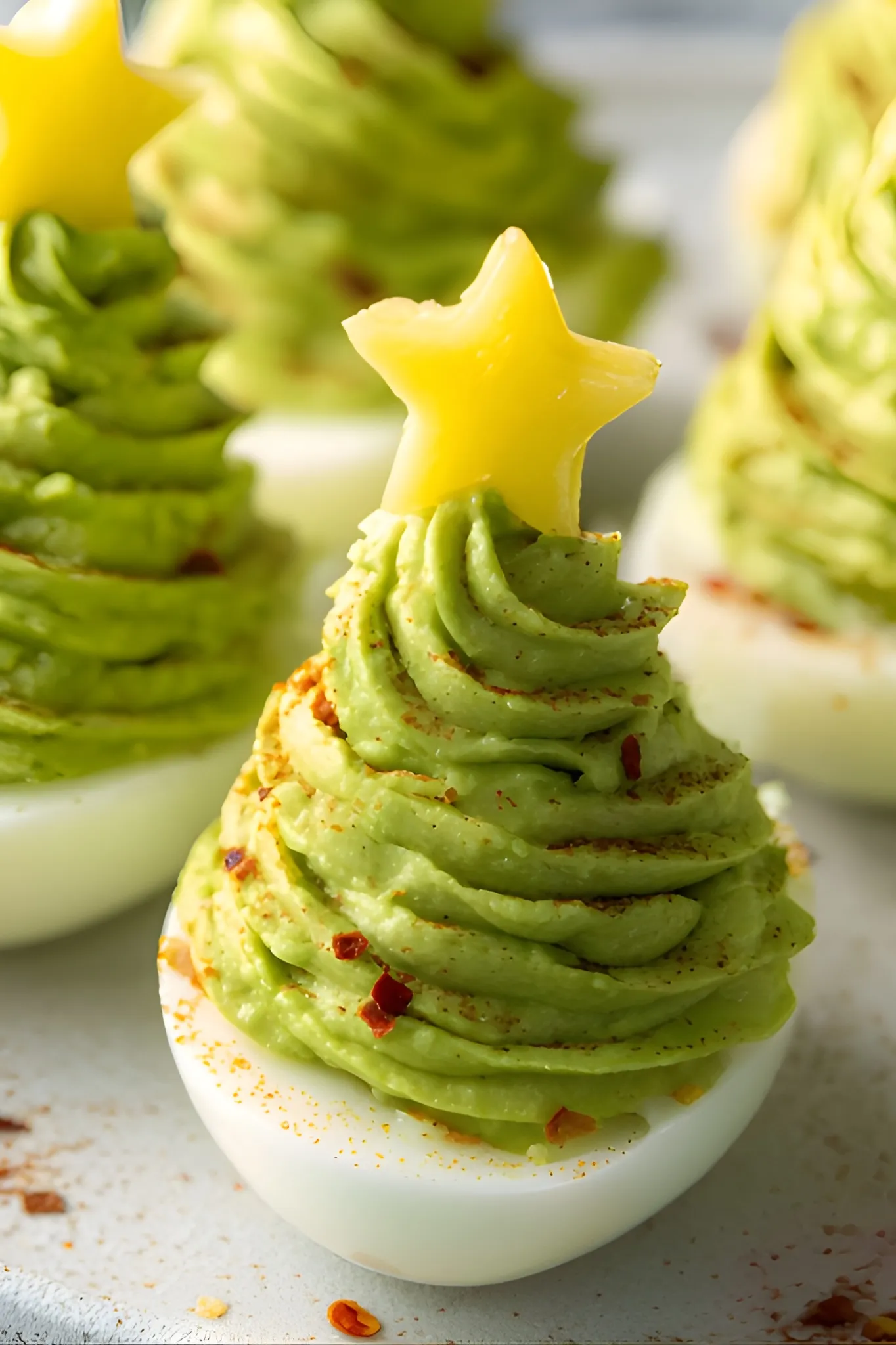 single avocado deviled egg