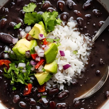 Black bean soup bowl