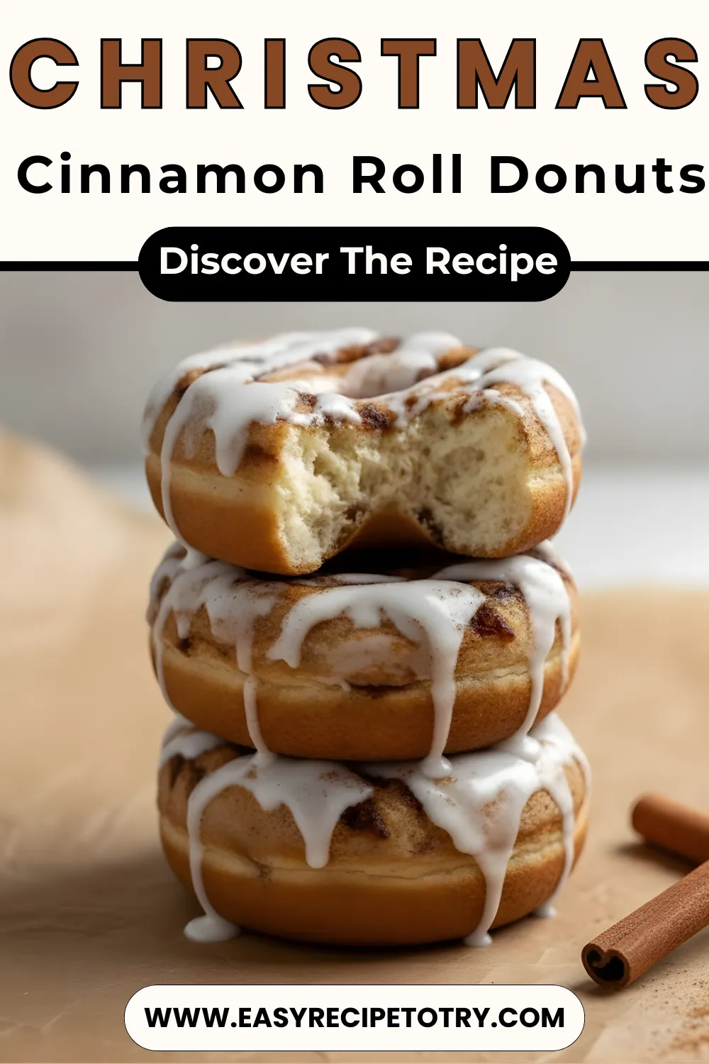 Christmas Cinnamon Roll Donuts recipe
