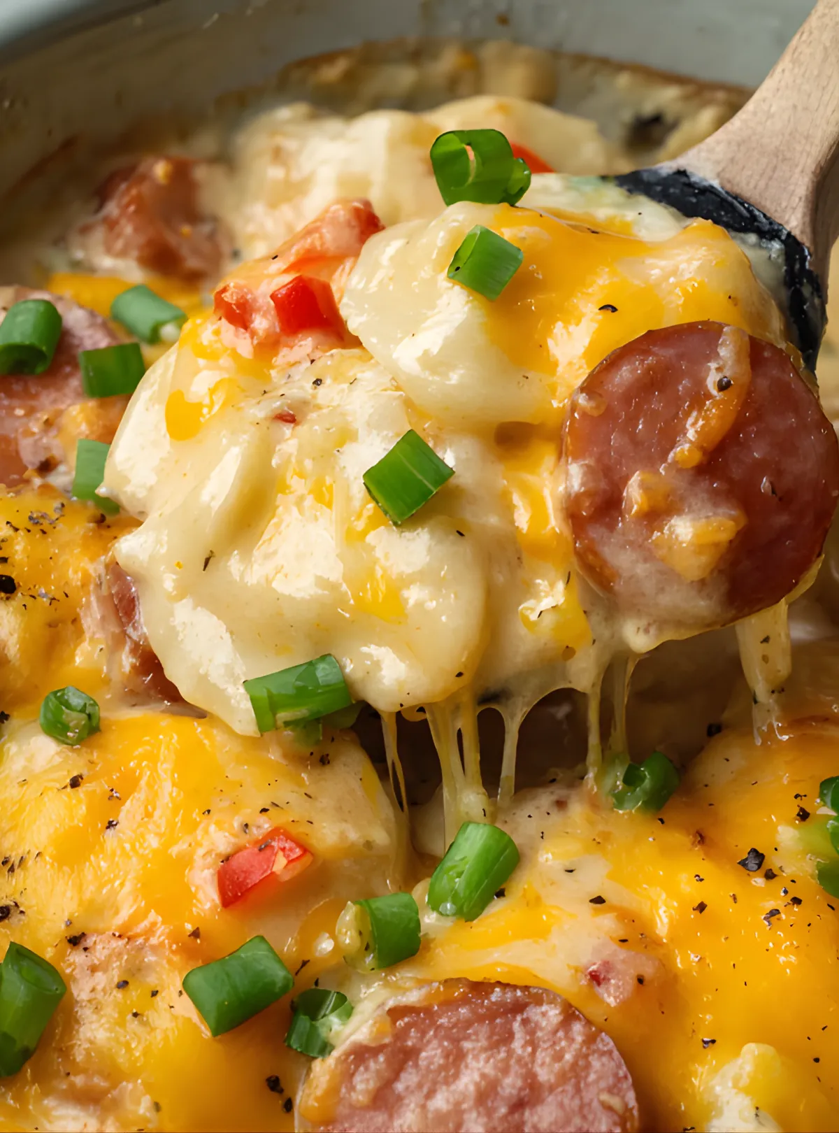 Close-up of cheesy pierogi