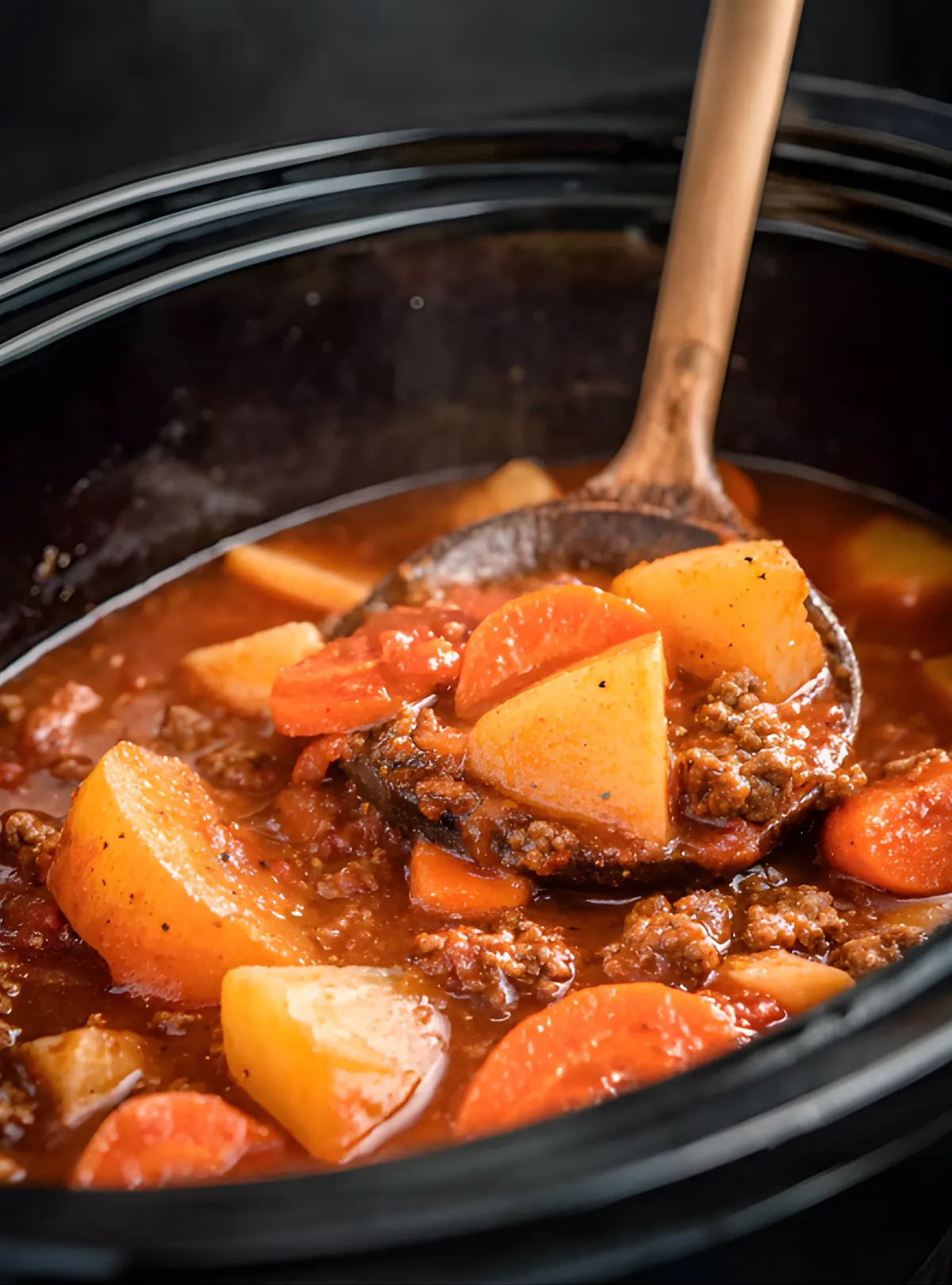 Crockpot stew serving