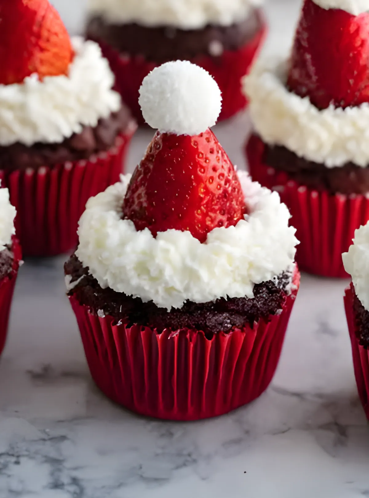 Frosted Santa cupcakes