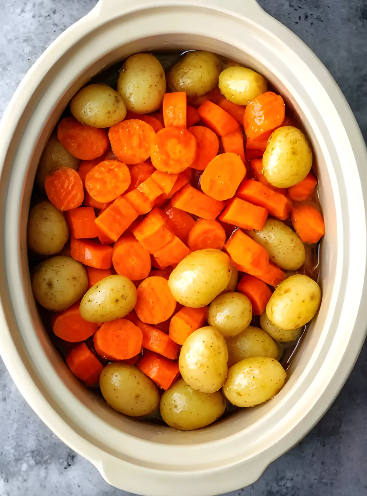 Raw potatoes carrots