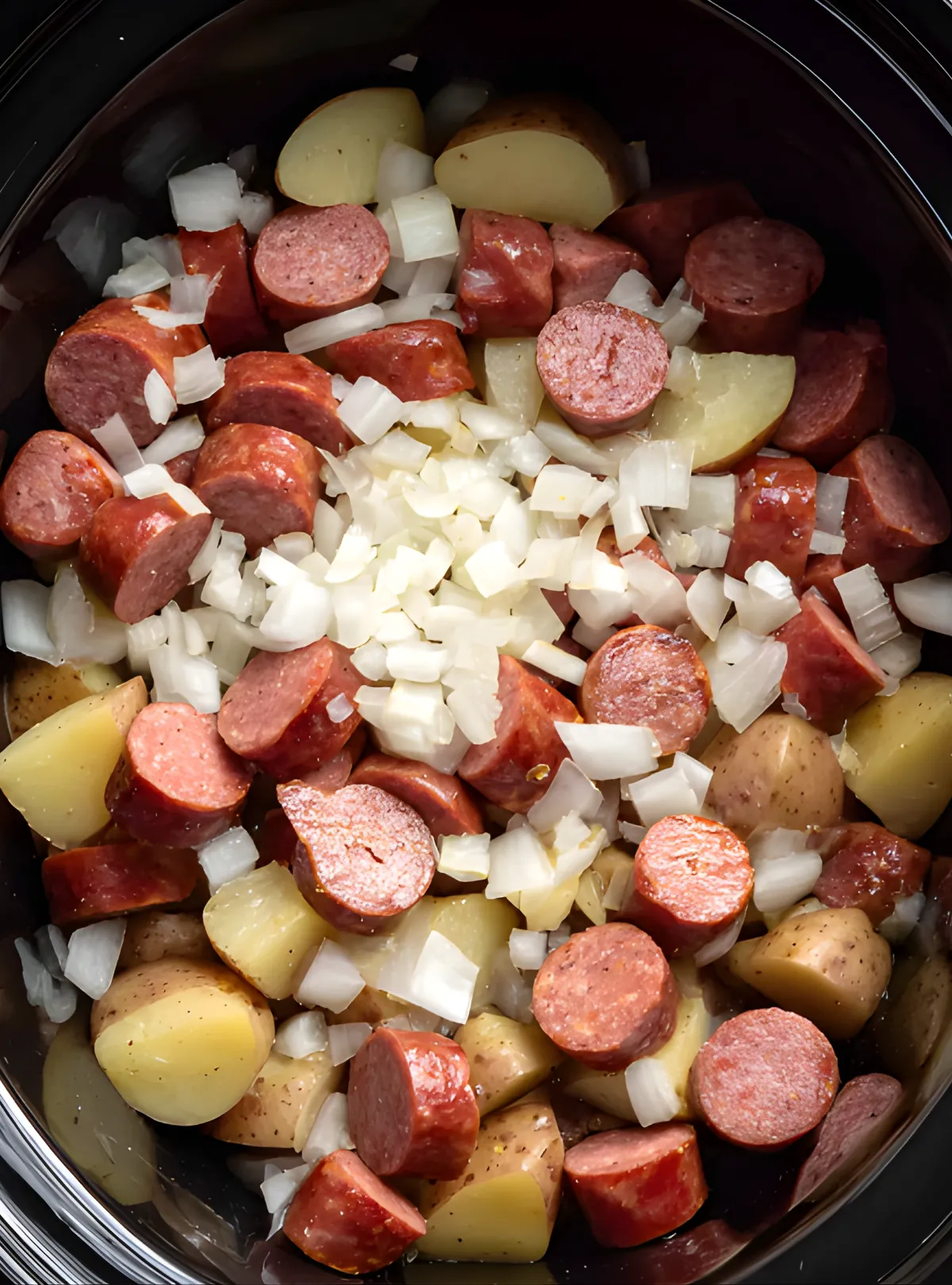 Raw sausage potatoes