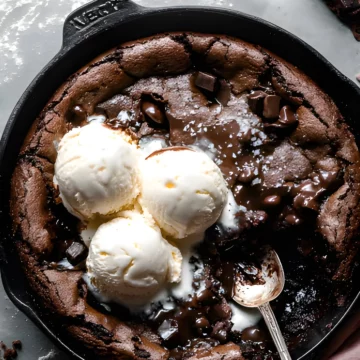 Skillet brownie ice cream