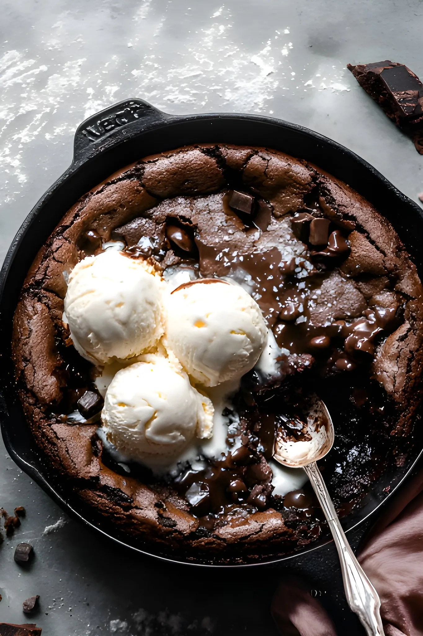 Skillet brownie ice cream