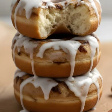 Stacked iced donuts