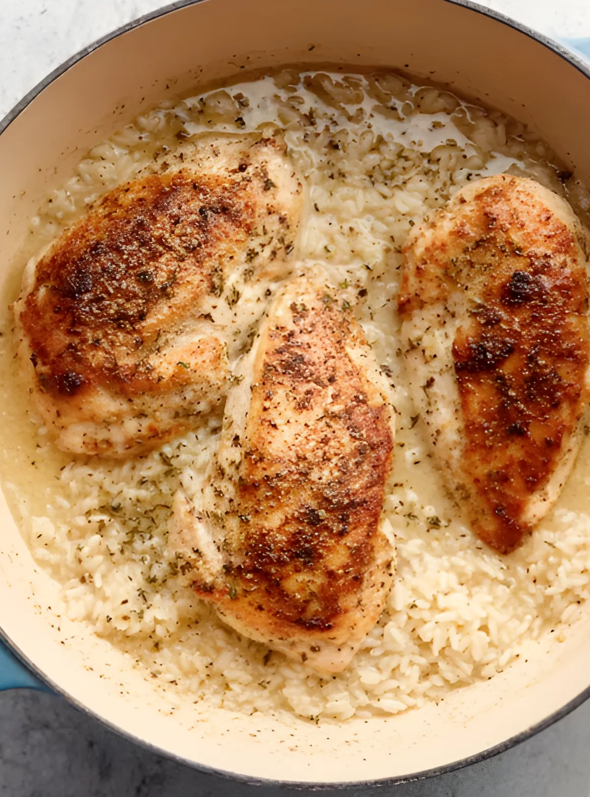 creamy chicken rice skillet