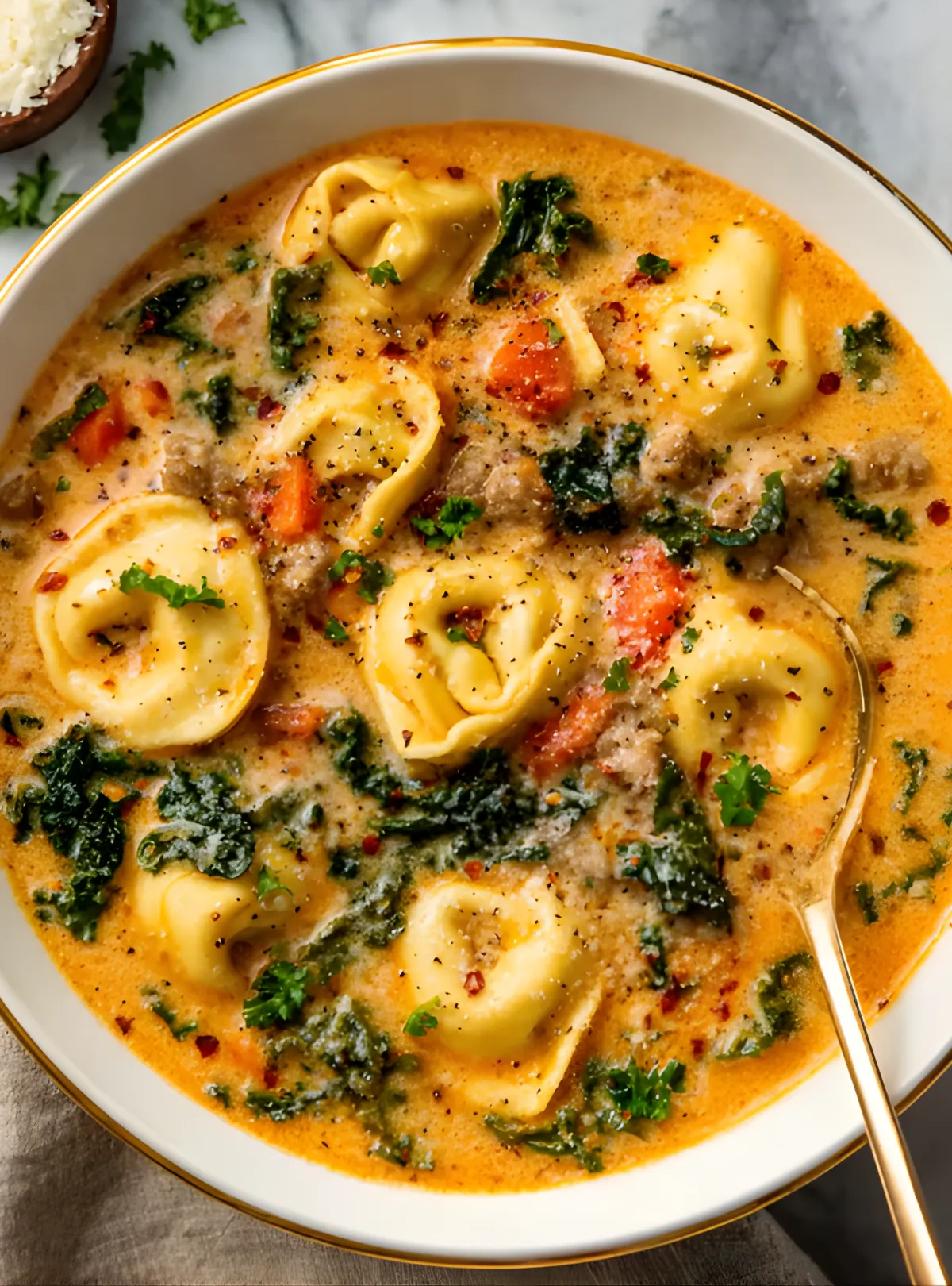 creamy tortellini soup