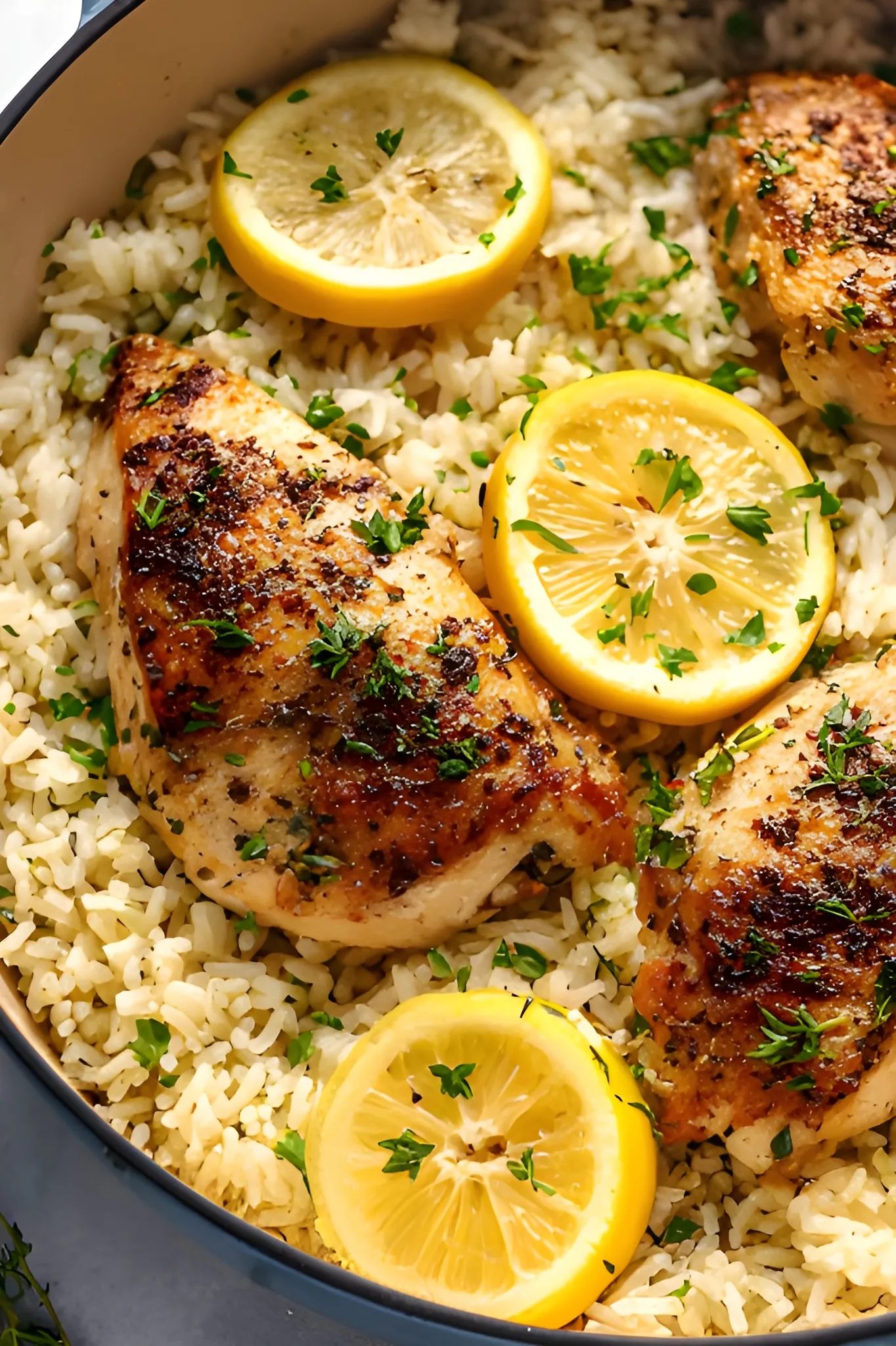 lemon herb chicken rice