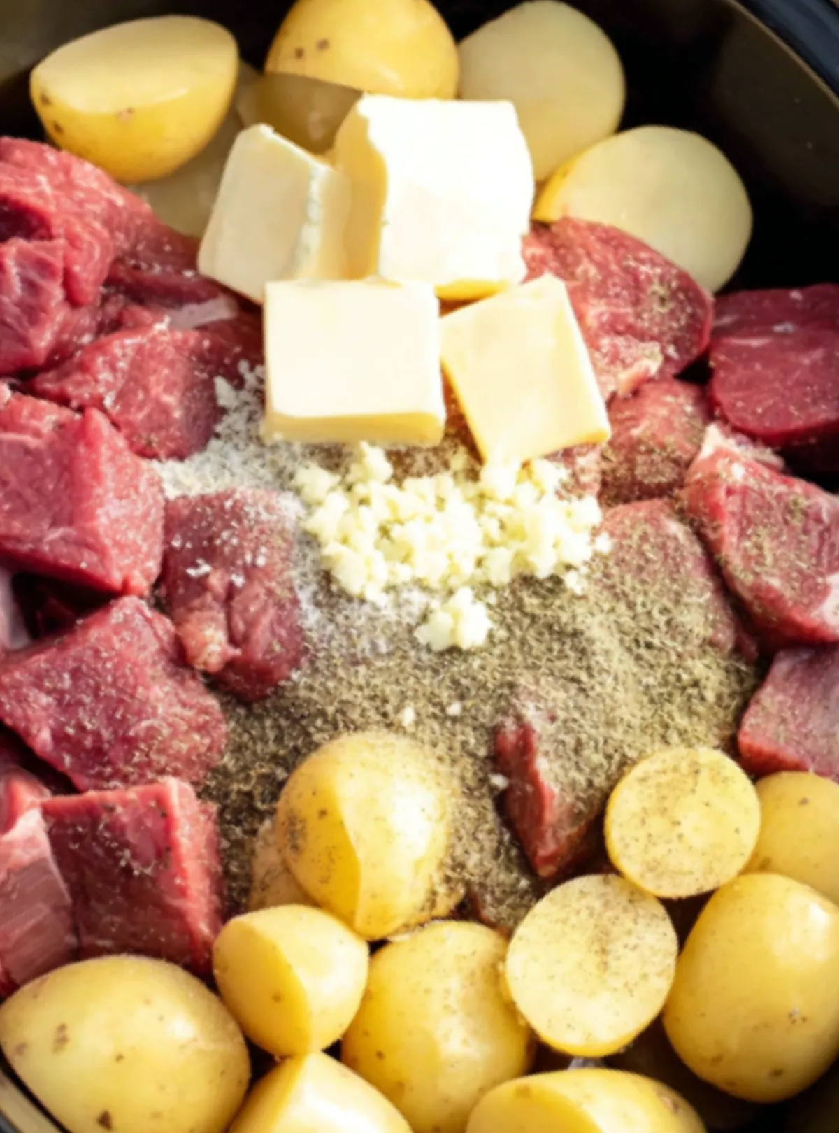 raw steak potatoes crockpot