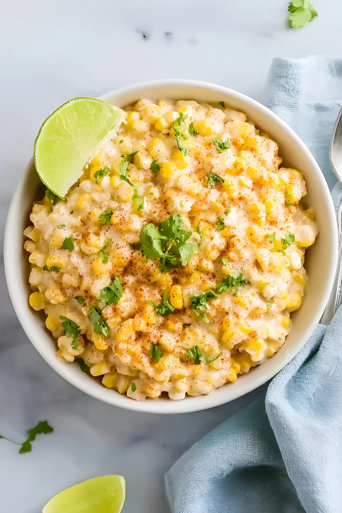 street corn bowl with lime
