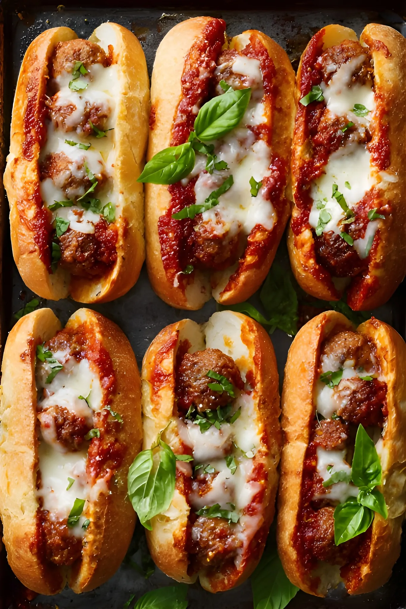 Baked meatball sandwiches