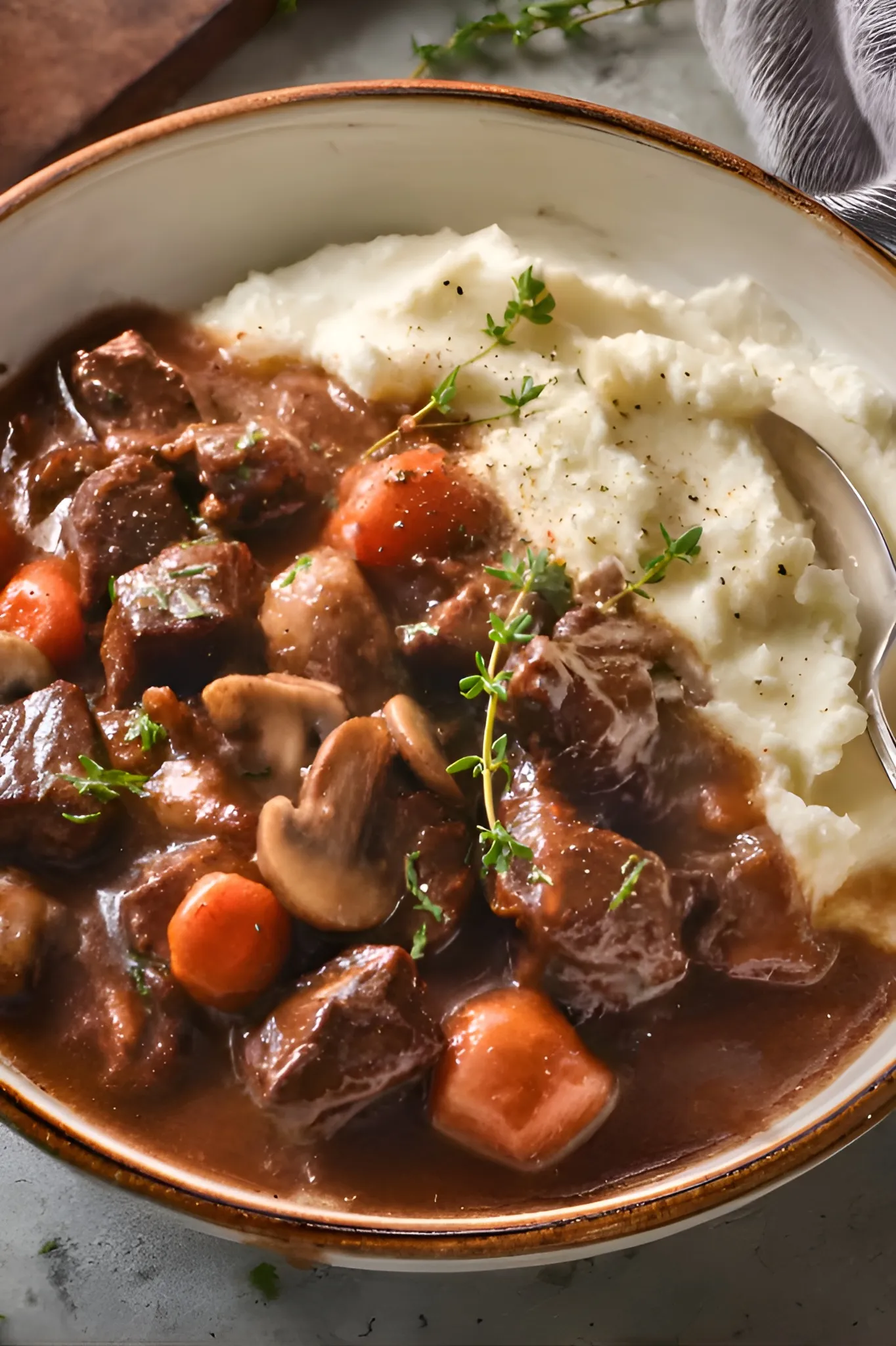 Beef bourguignon dinner