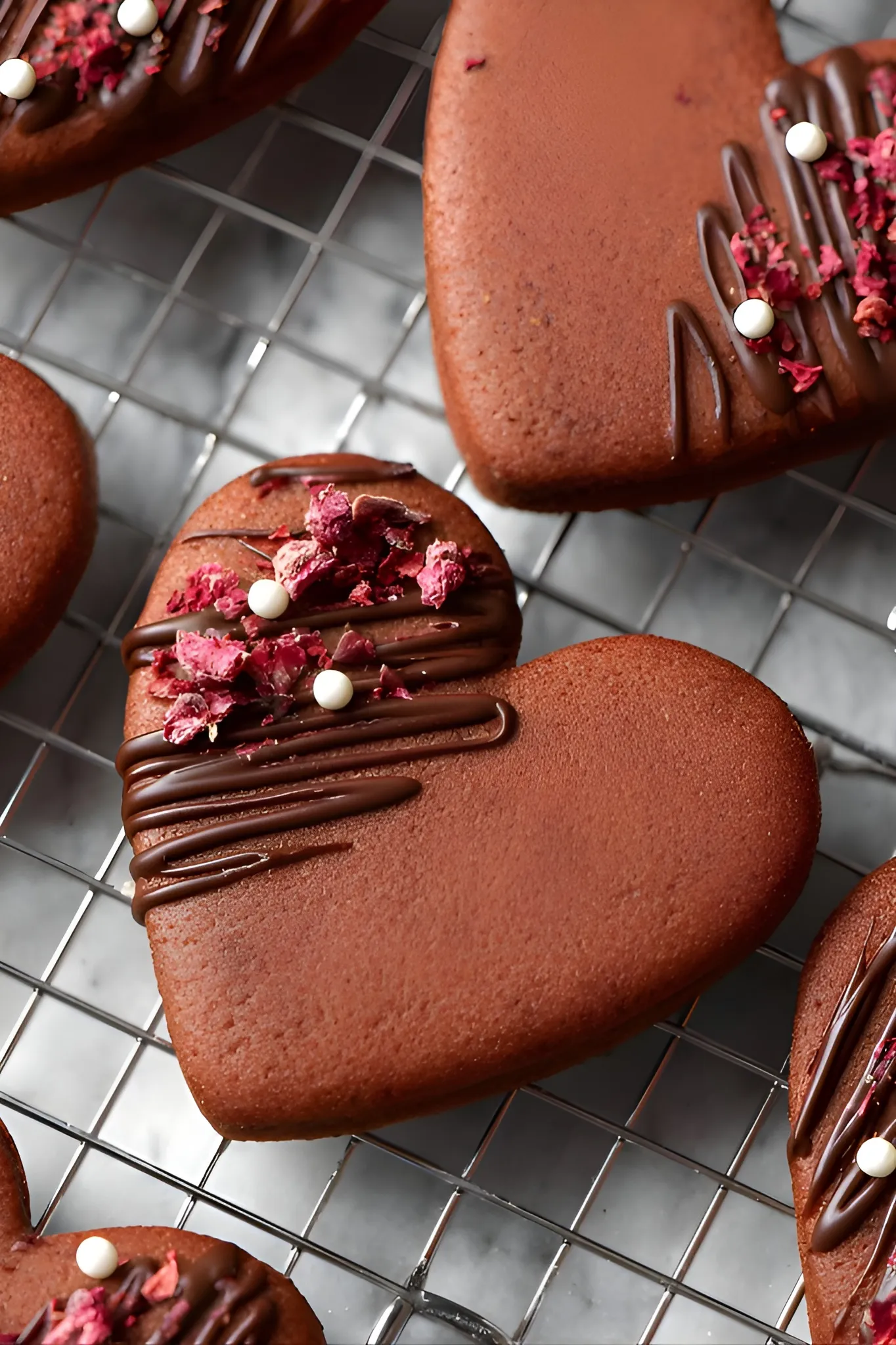 Heart chocolate cookies