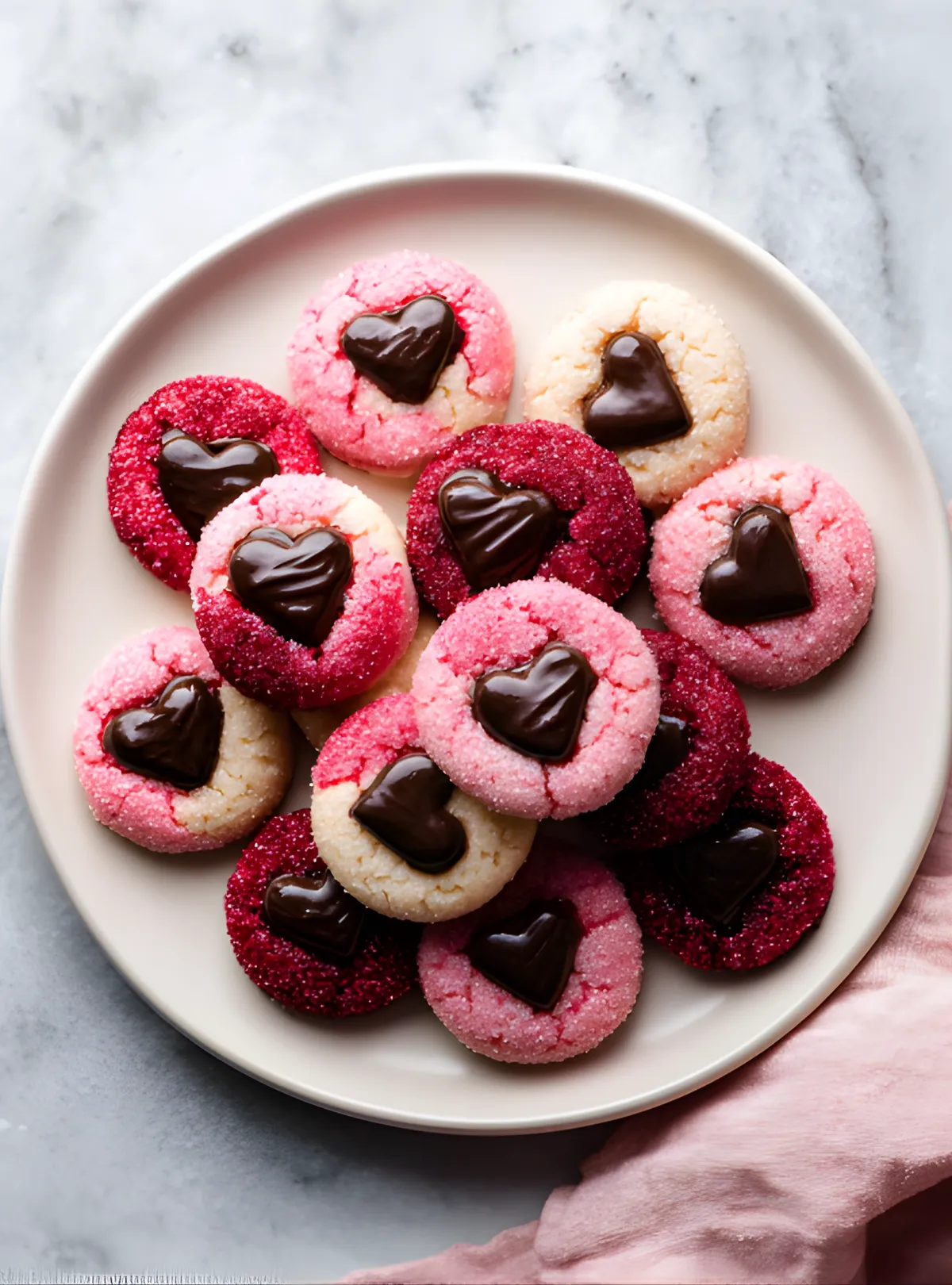 Heart cookies plate