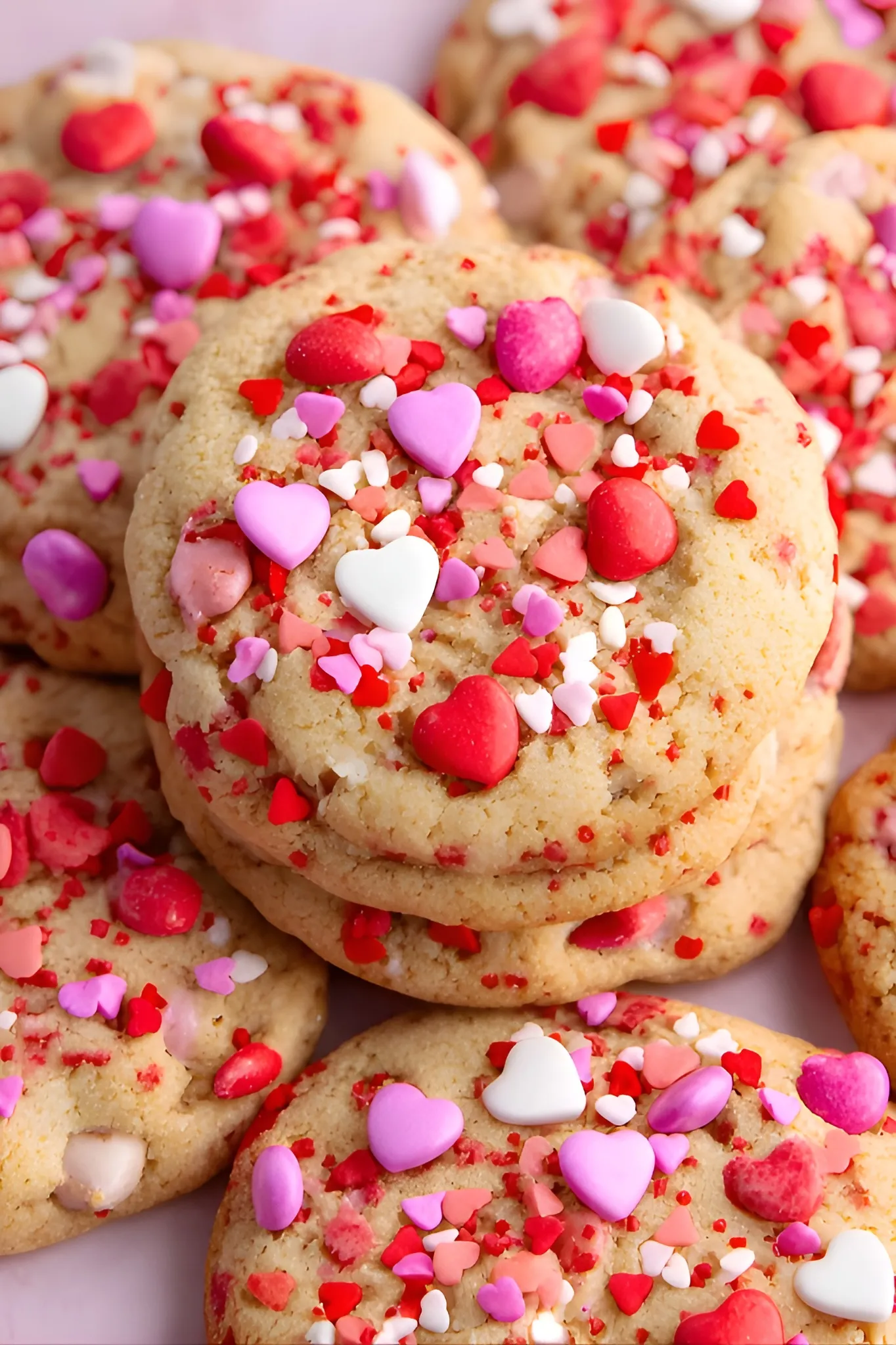 Valentine sprinkle cookies