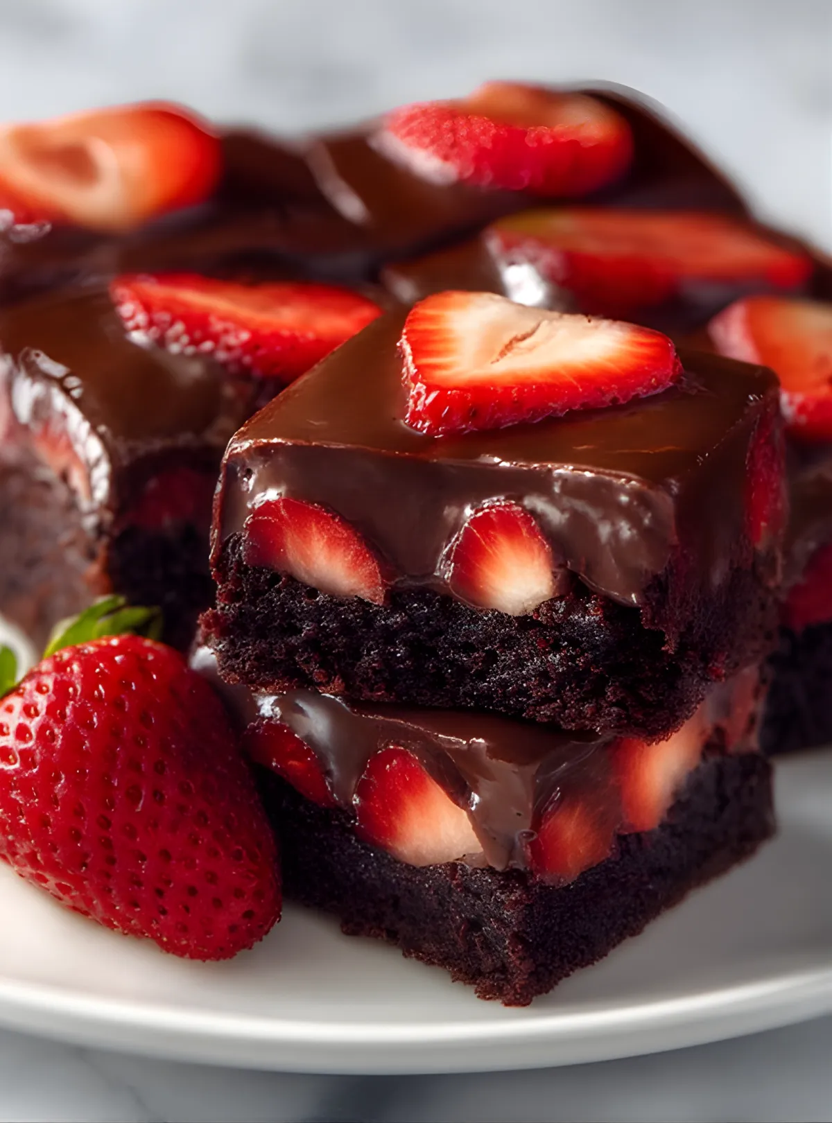 chocolate strawberry brownie squares