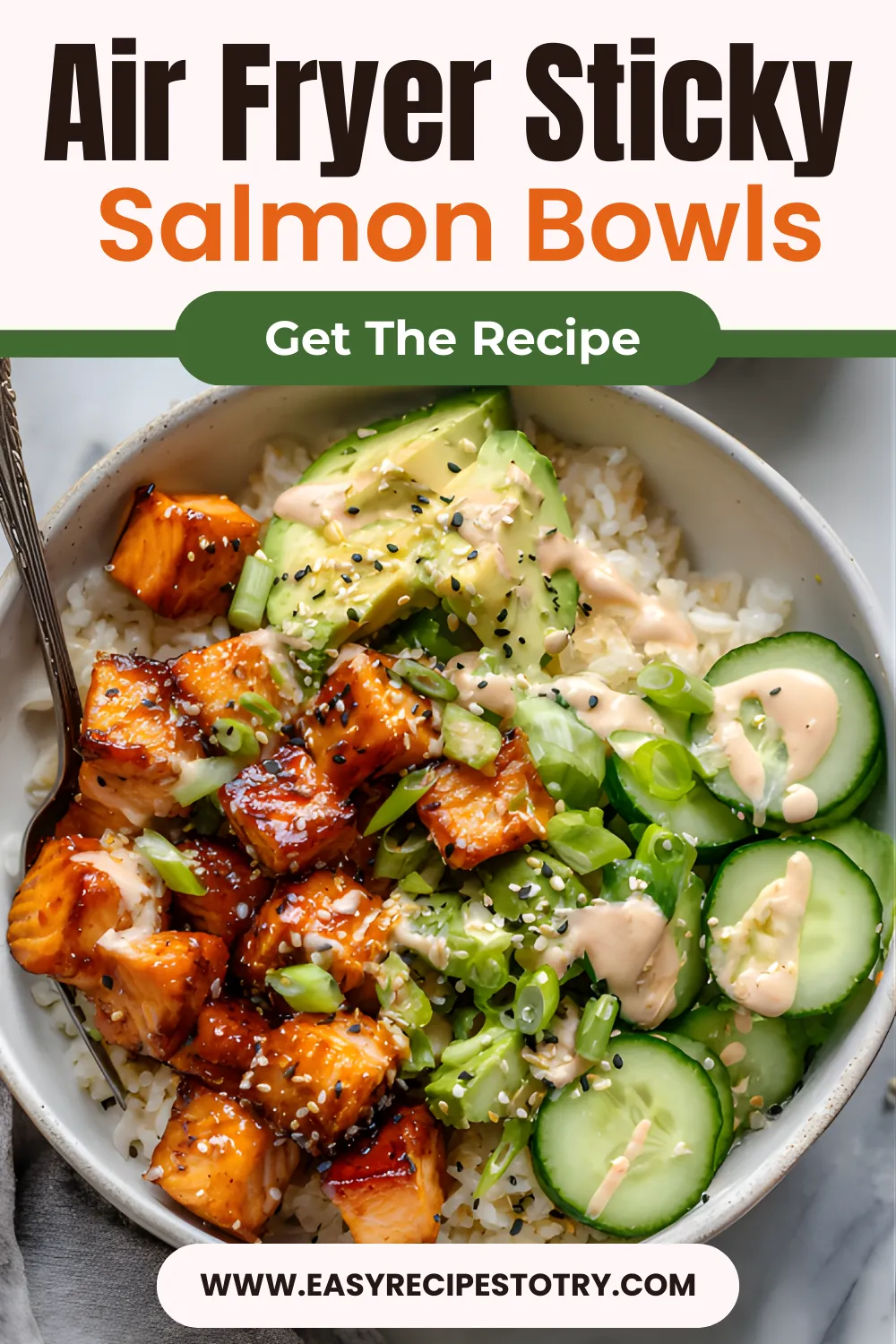 Air Fryer Sticky Salmon Bowls