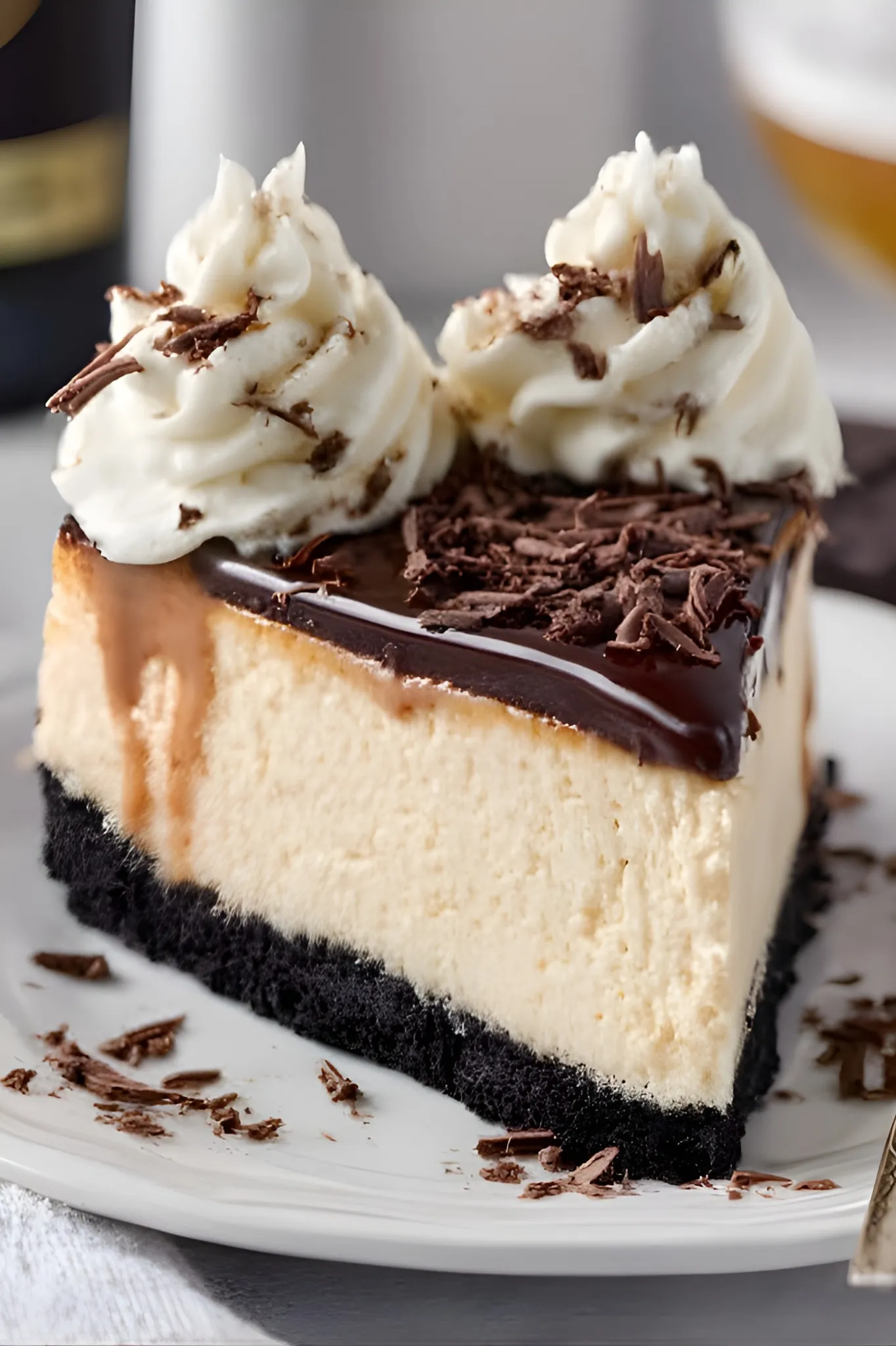 Baileys cheesecake slice