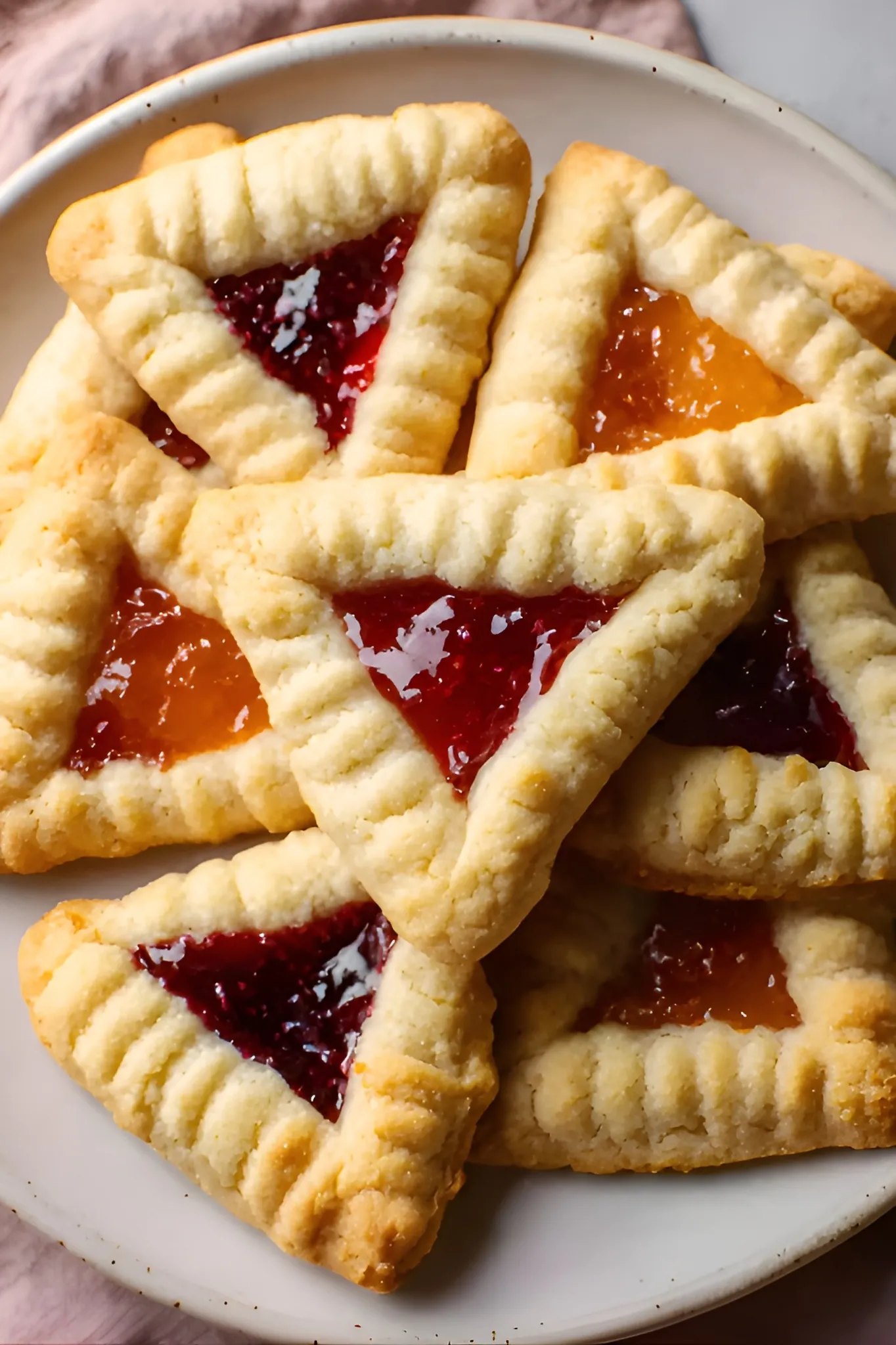 Jam filled hamantaschen cookies
