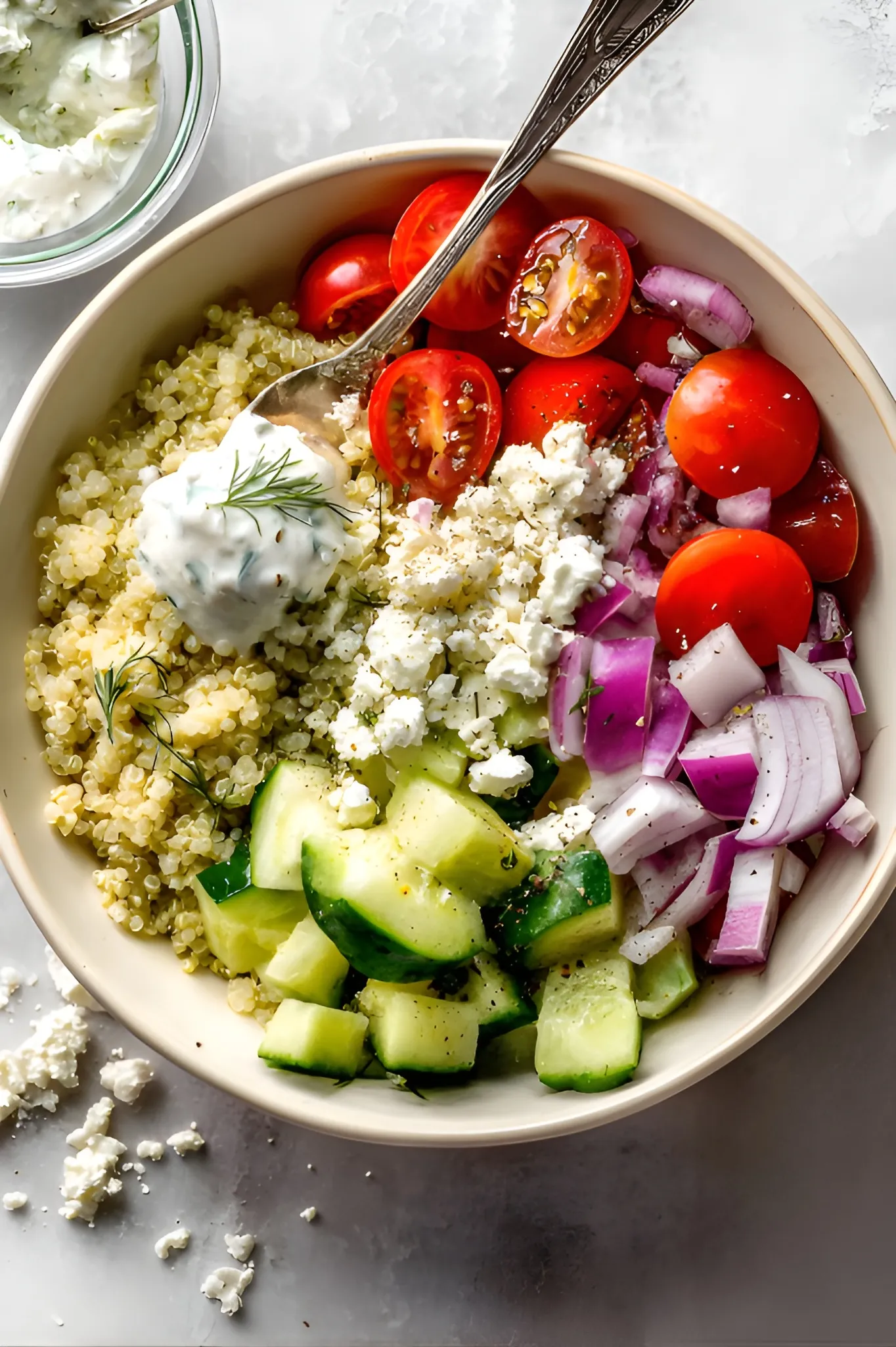 Mediterranean quinoa bowl
