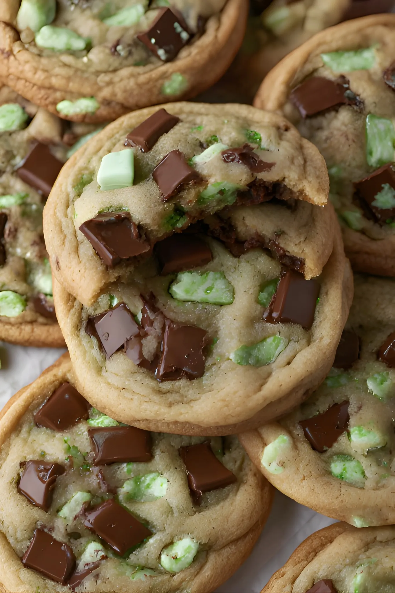 Mint chocolate chip cookies